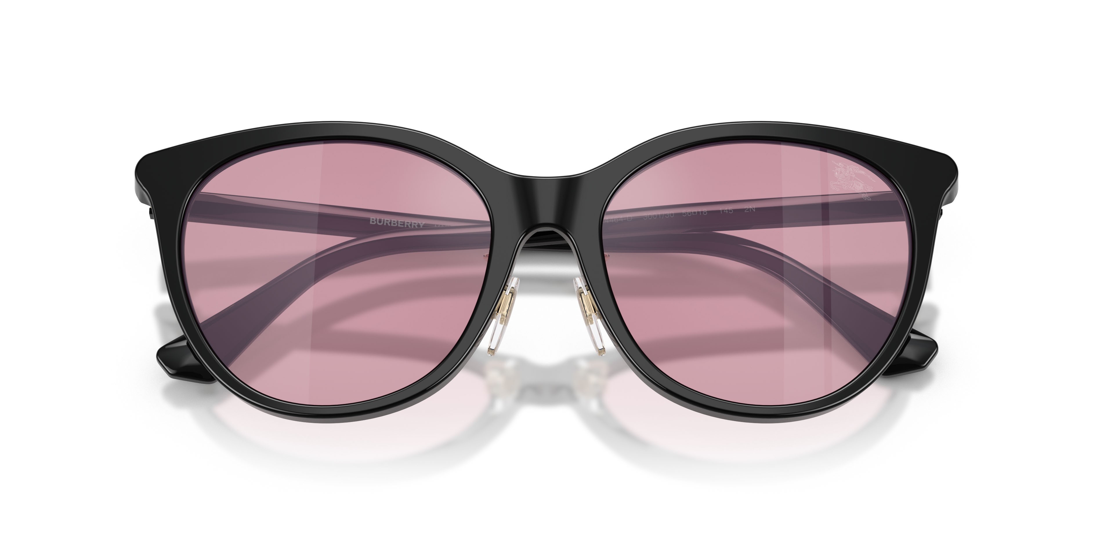 Sunglasses Burberry BE 4464D (300130) color nero shape pantos lenses rosa specchio argento