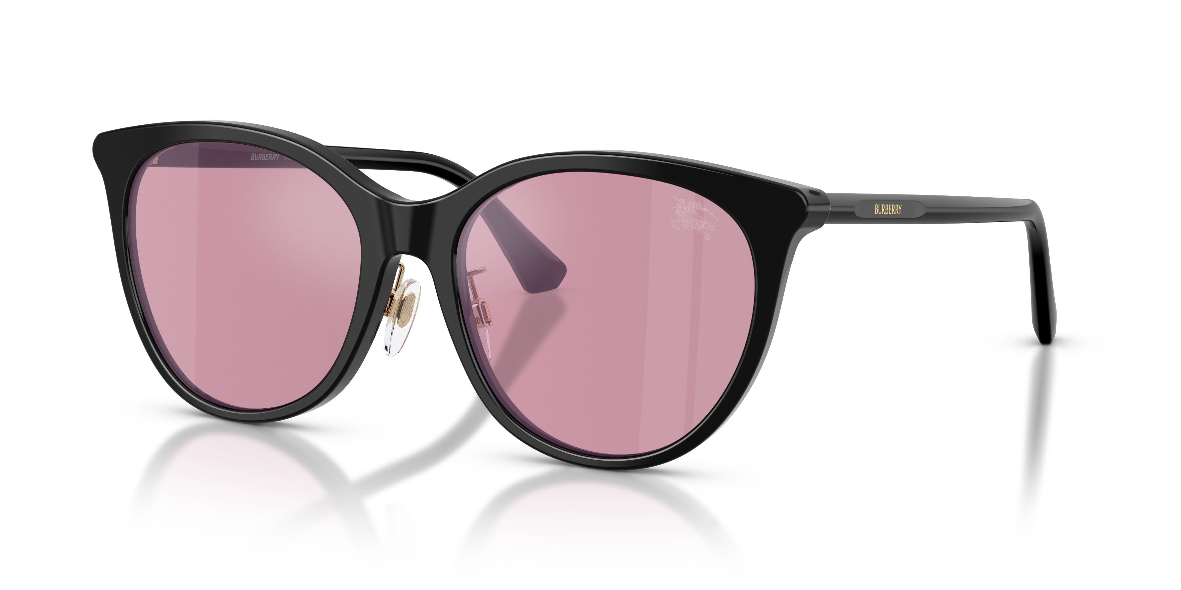 Sunglasses Burberry BE 4464D (300130) color nero shape pantos lenses rosa specchio argento