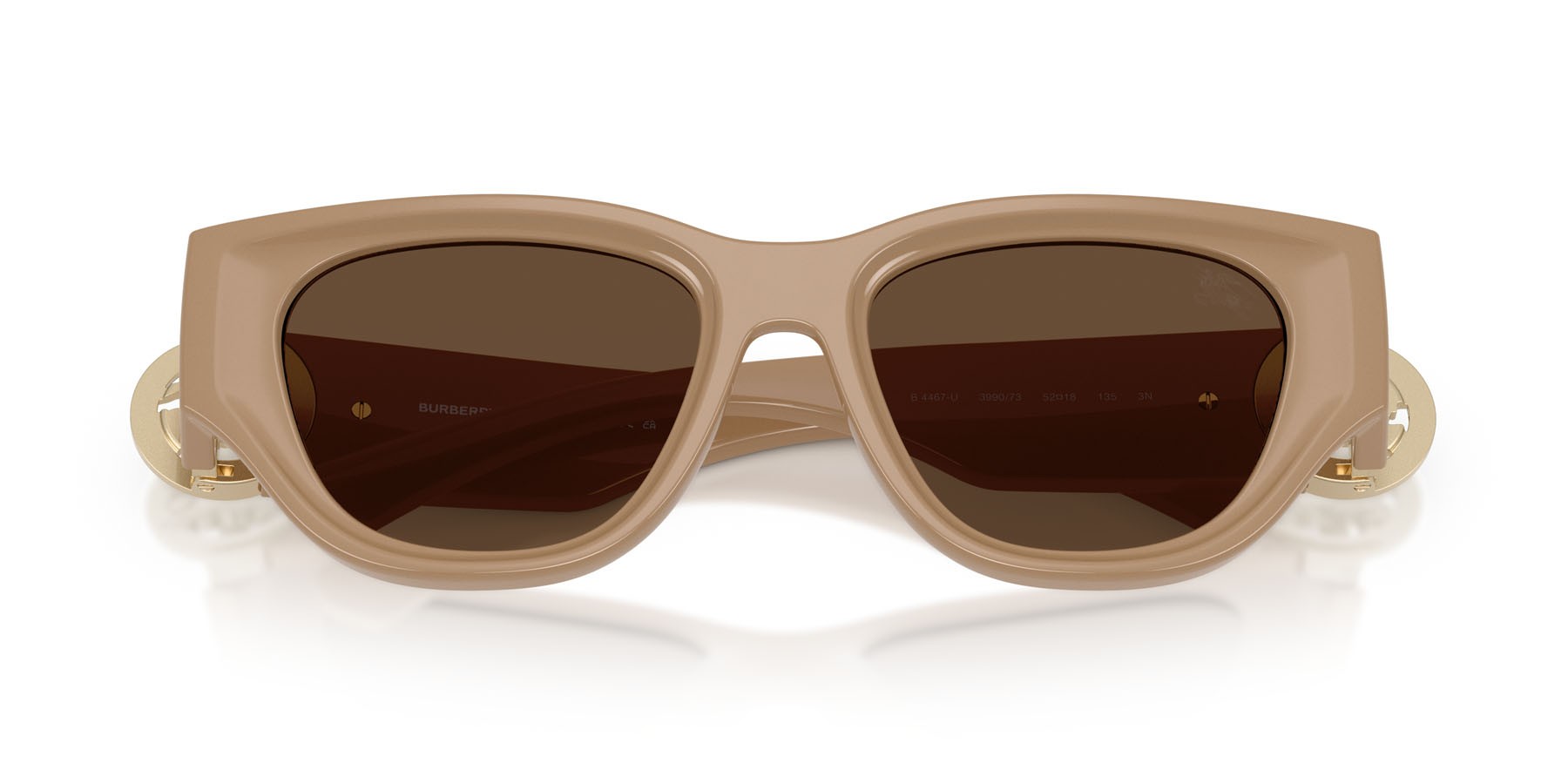 Sunglasses Burberry BE 4467U (399073) color beige shape cat eye lenses marrone scuro