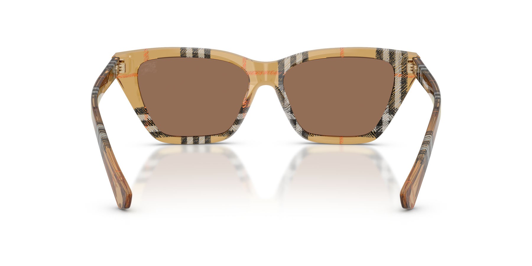 Occhiali da sole Burberry BE 4468 (416373) colore sabbia a scacchi forma cat eye lenti marrone scuro