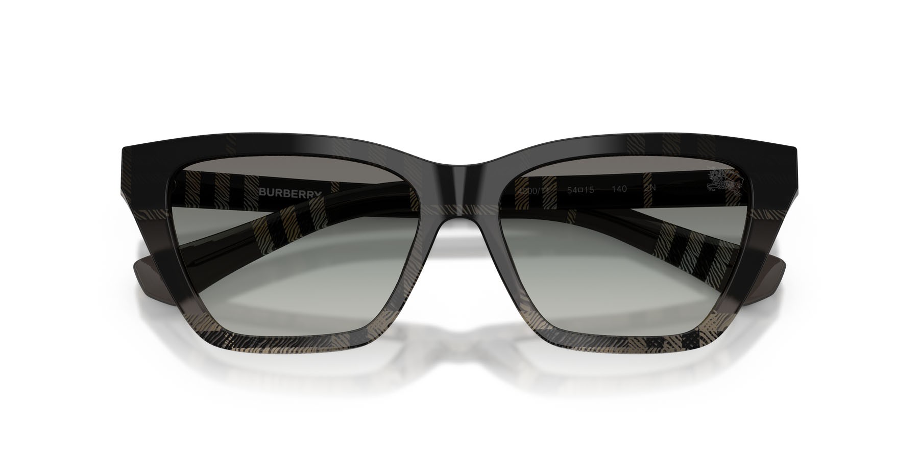 Sunglasses Burberry BE 4468 (420011) color motivo a quadri grigio shape cat eye lenses sfumato grigio