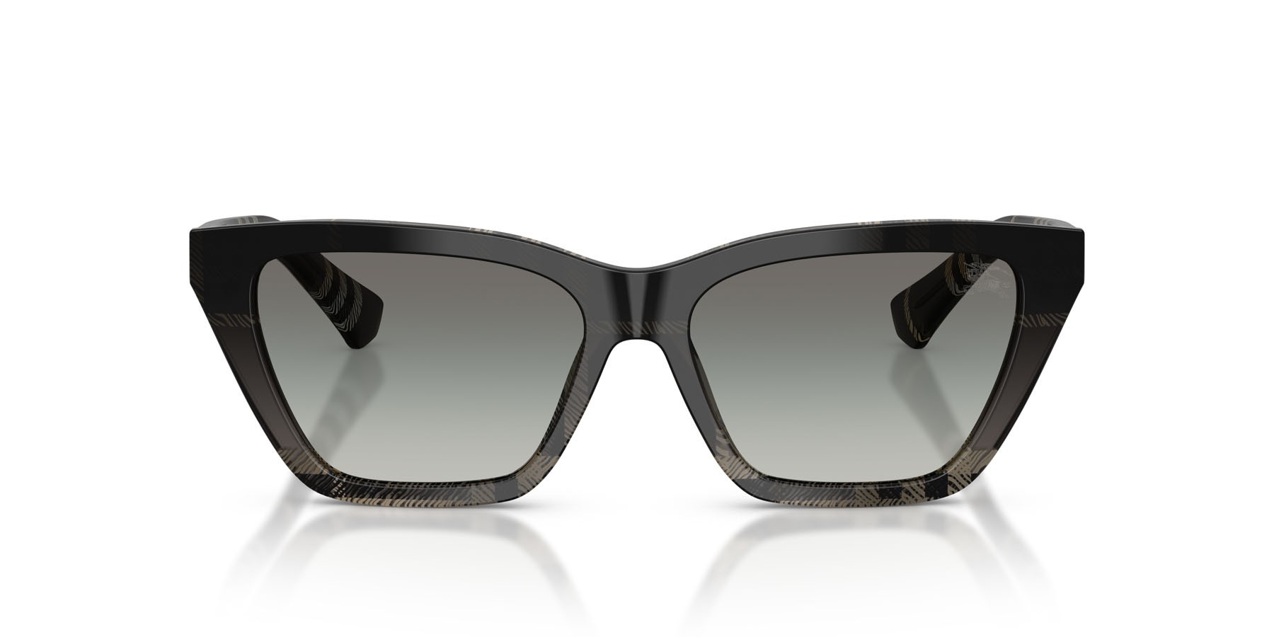 Sunglasses Burberry BE 4468 (420011) color motivo a quadri grigio shape cat eye lenses sfumato grigio