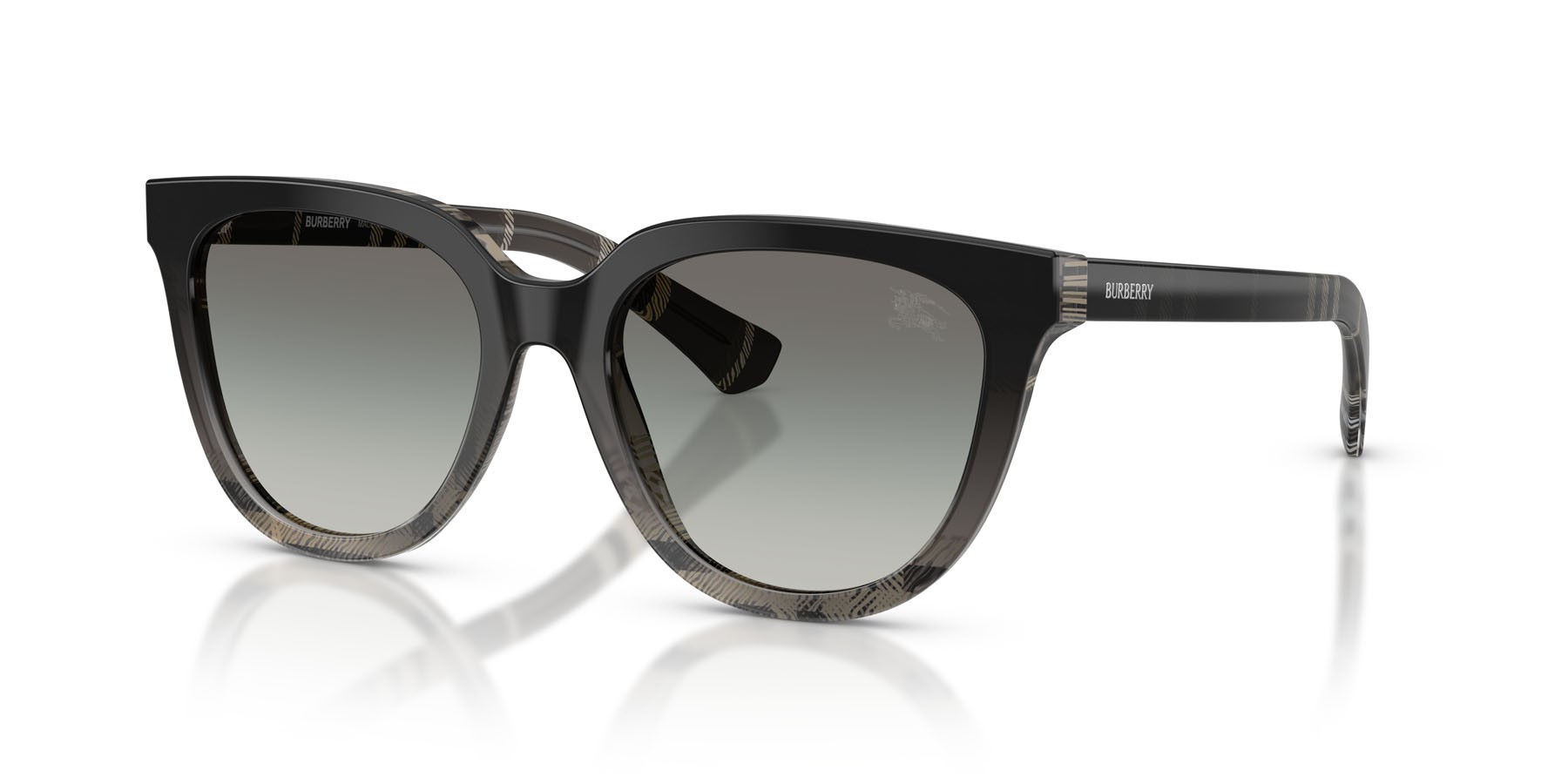 Sunglasses Burberry BE 4469 (420011) color motivo a quadri grigio shape pantos lenses sfumato grigio