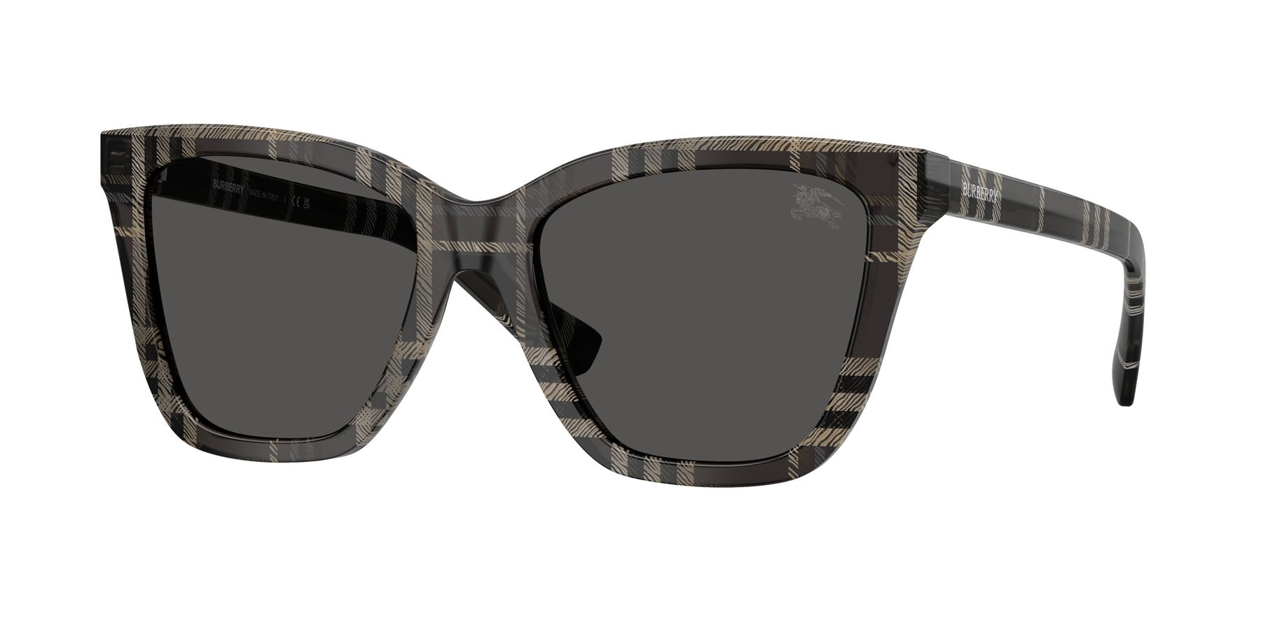 Sunglasses Burberry BE 4470 (419987) color motivo a quadri grigio shape square lenses grigio scuro
