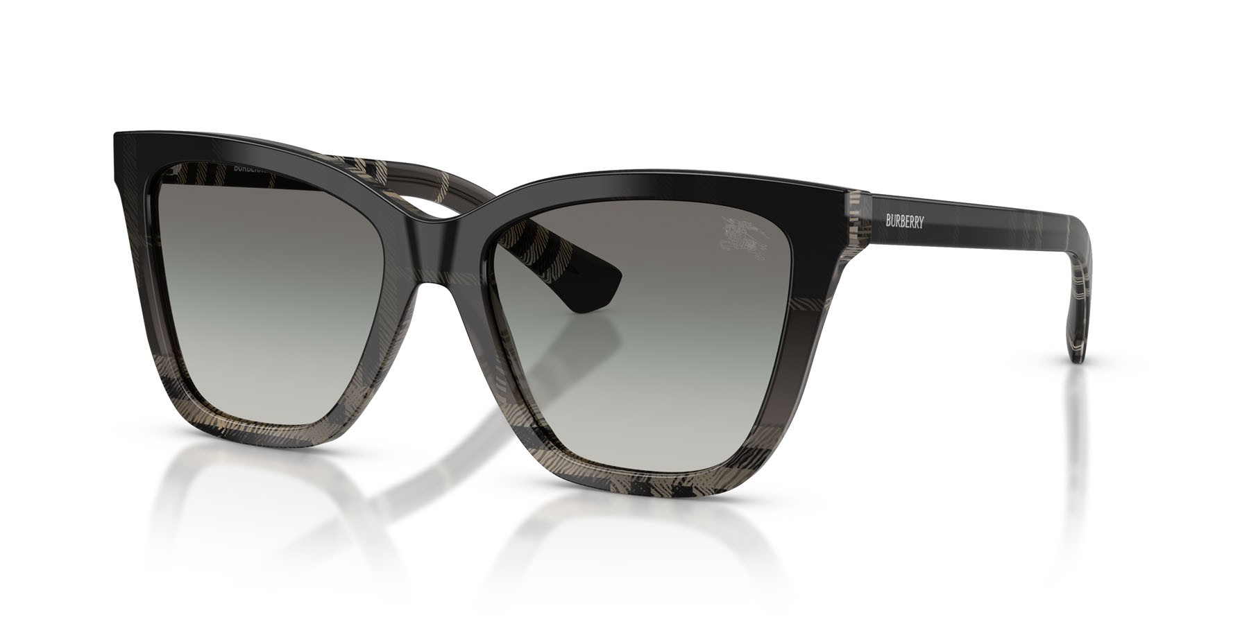 Sunglasses Burberry BE 4470 (420011) color motivo a quadri grigio shape square lenses sfumato grigio