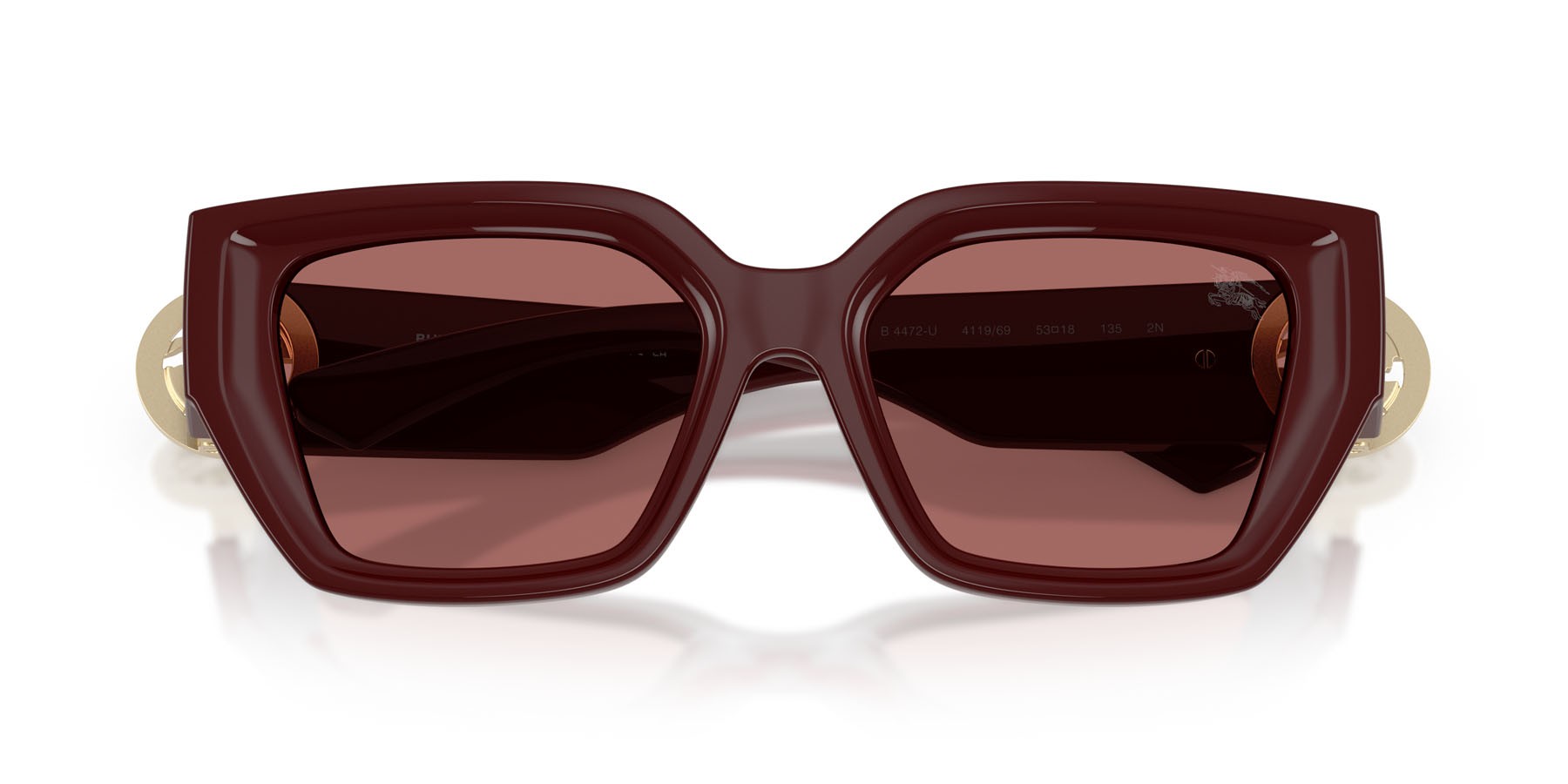 Sunglasses Burberry BE 4472U (411969) color bordeaux shape square lenses violetto scuro