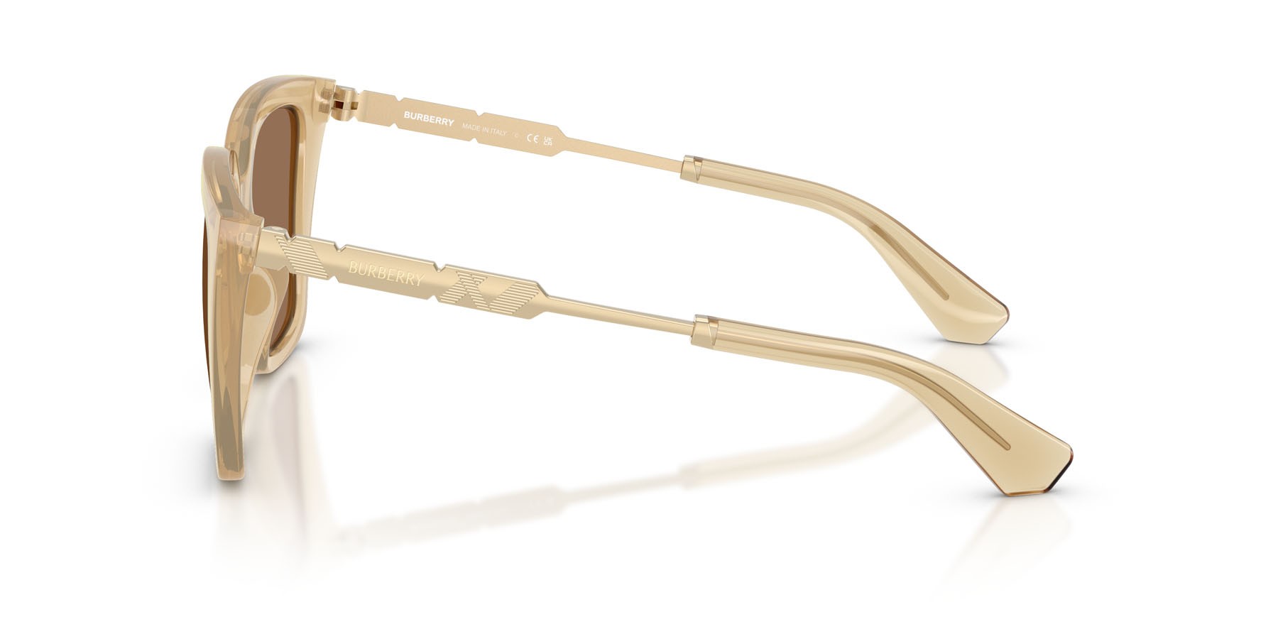 Occhiali da sole Burberry BE 4473U (419873) colore giallo forma quadrato lenti marrone scuro