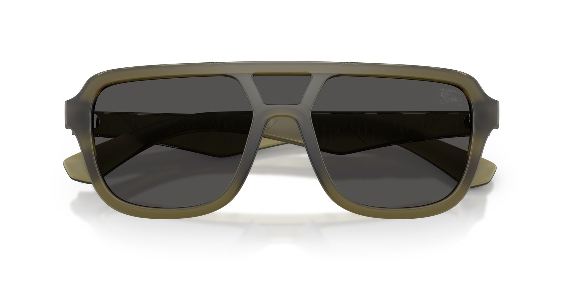 Sunglasses Burberry BE 4474U (421287) color verde opaco shape aviator lenses grigio scuro