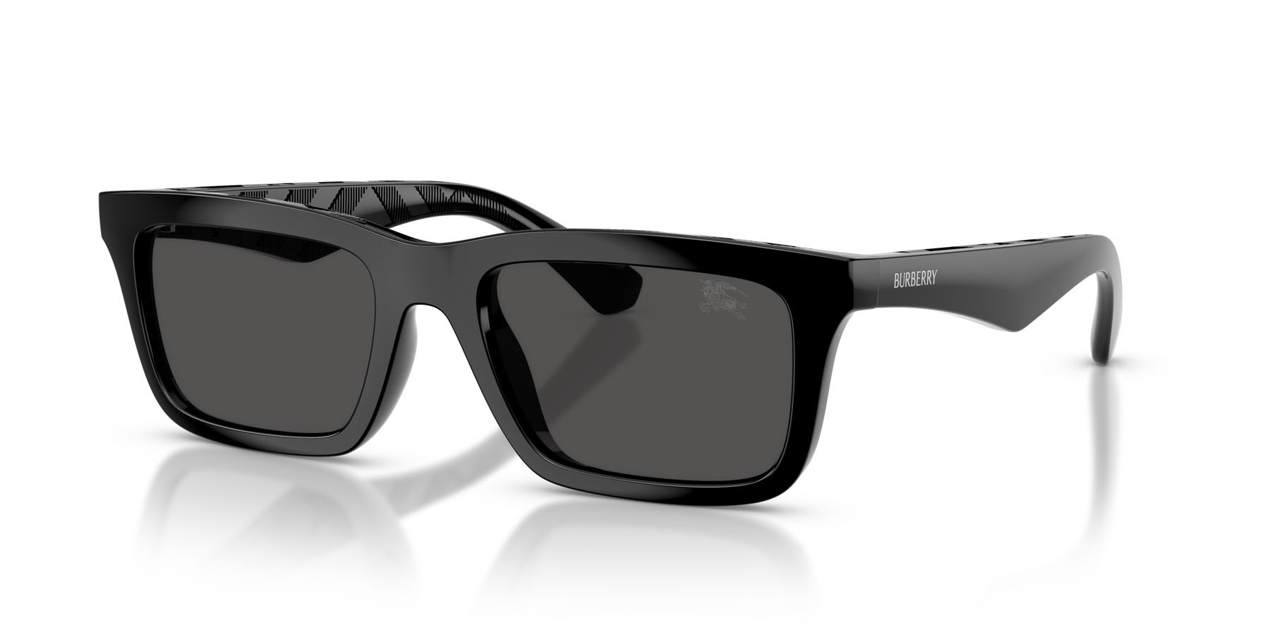 Occhiali da sole Burberry BE 4475U (300187) colore nero forma rettangolare lenti grigio scuro