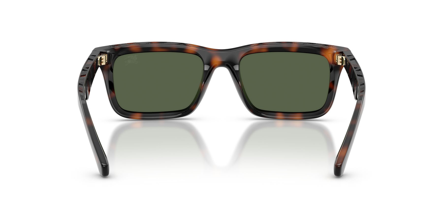 Occhiali da sole Burberry BE 4475U (30029A) colore havana scuro forma rettangolare lenti polar verde scuro