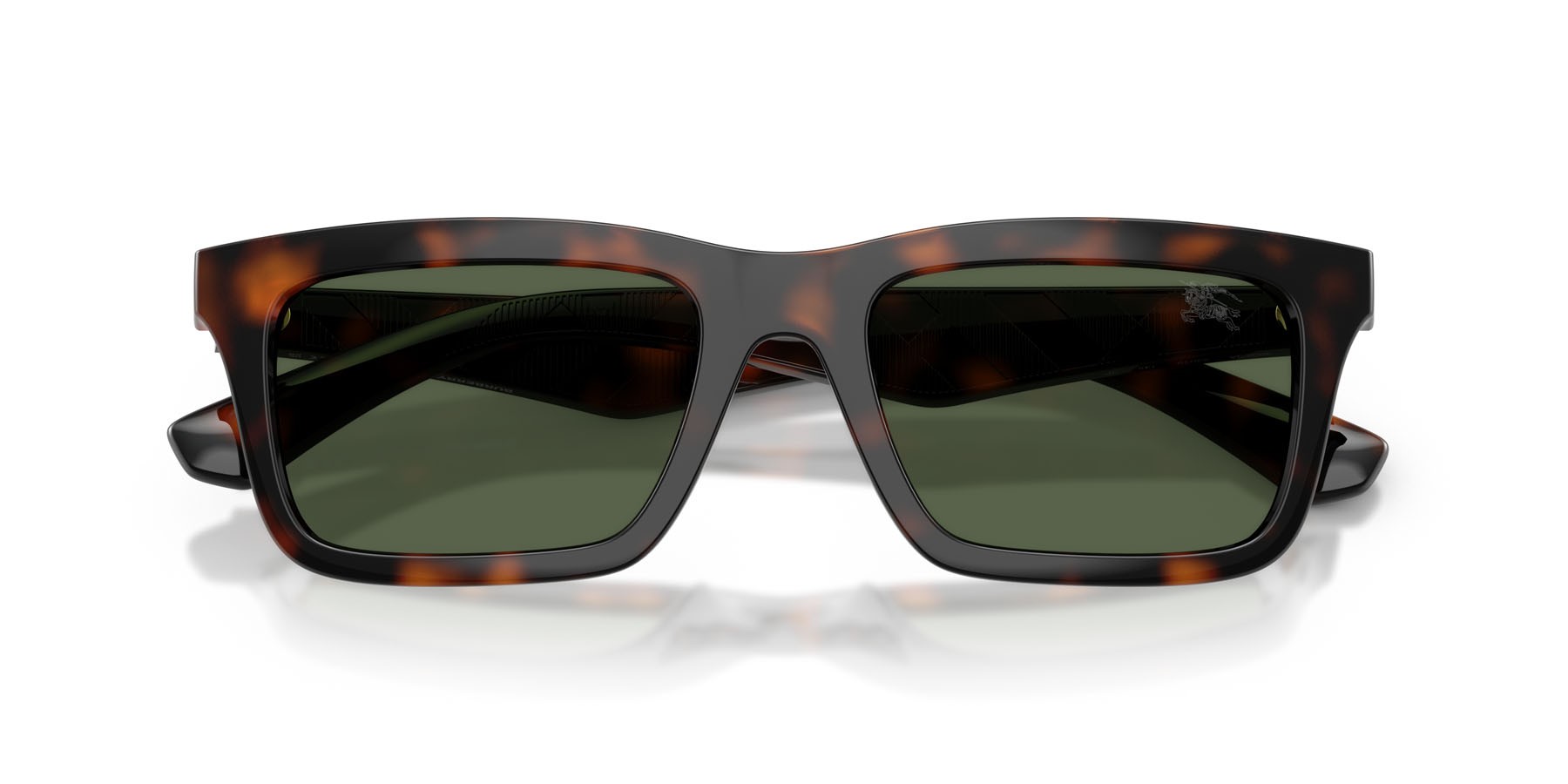 Occhiali da sole Burberry BE 4475U (30029A) colore havana scuro forma rettangolare lenti polar verde scuro
