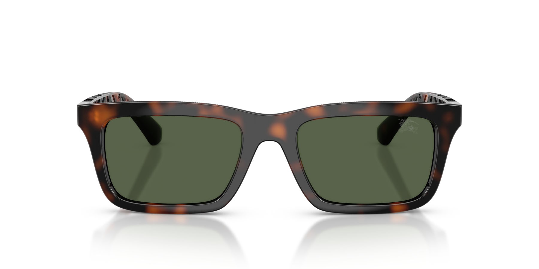 Occhiali da sole Burberry BE 4475U (30029A) colore havana scuro forma rettangolare lenti polar verde scuro