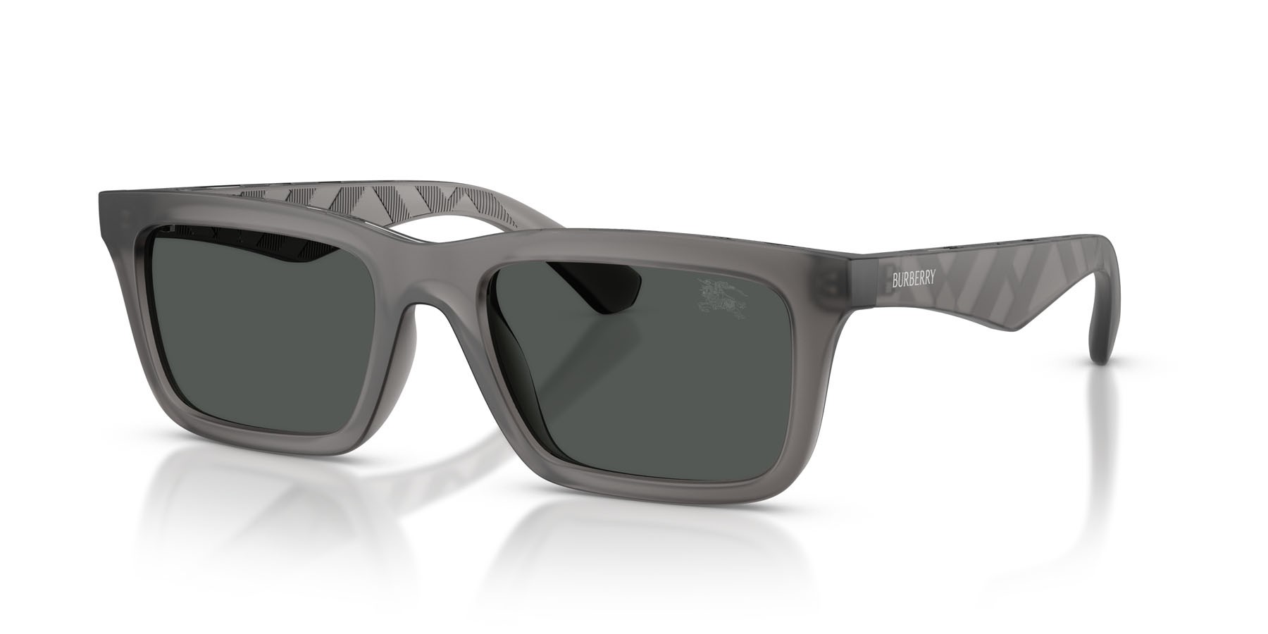 Occhiali da sole Burberry BE 4475U (421387) colore grigio opaco forma rettangolare lenti grigio scuro