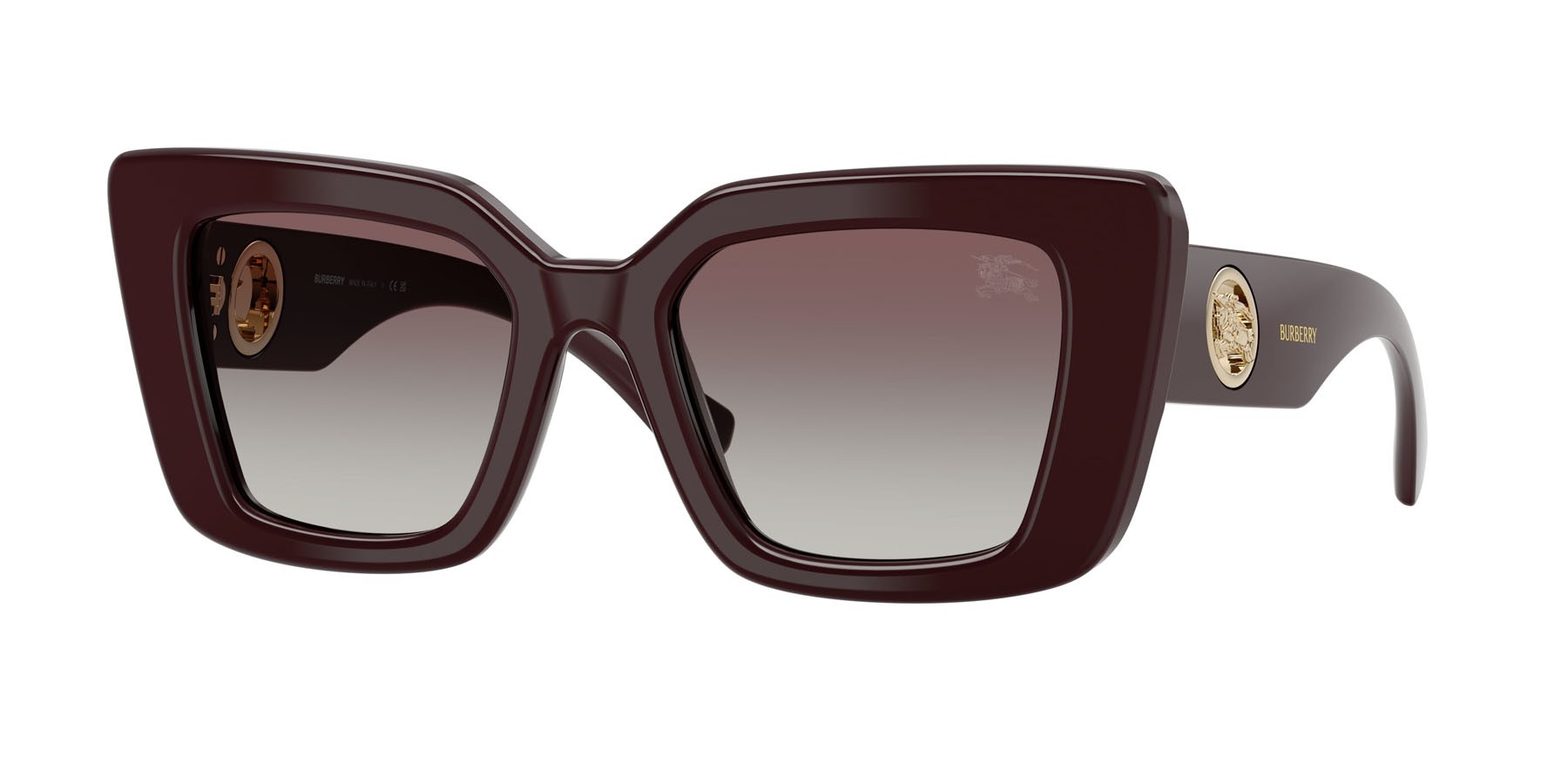Sunglasses Burberry BE 4476 (42048G) color bordeaux shape cat eye lenses sfumato grigio