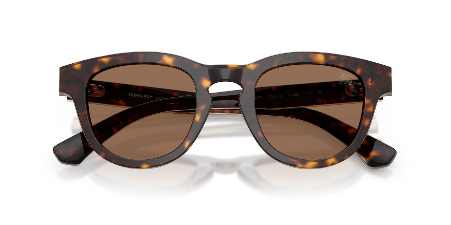 Occhiali da sole Burberry BE 4477 (420573) colore havana scuro forma pantos lenti marrone scuro