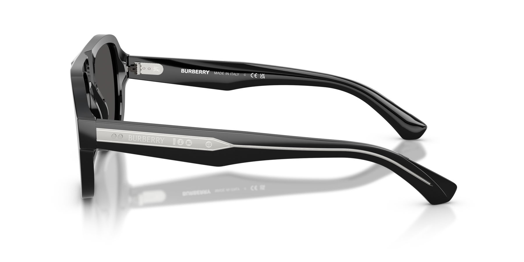 Sunglasses Burberry BE 4478 (420687) color nero shape aviator lenses grigio scuro