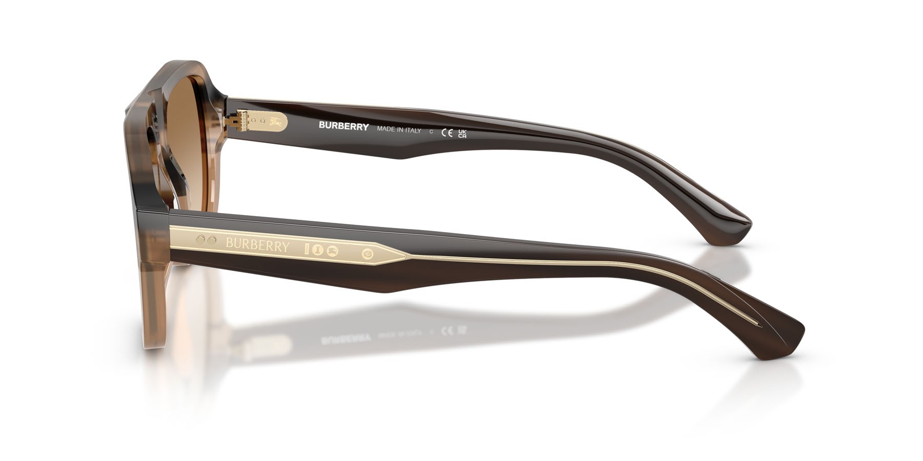 Sunglasses Burberry BE 4478 (420789) color beige striato shape aviator lenses marrone sfumato