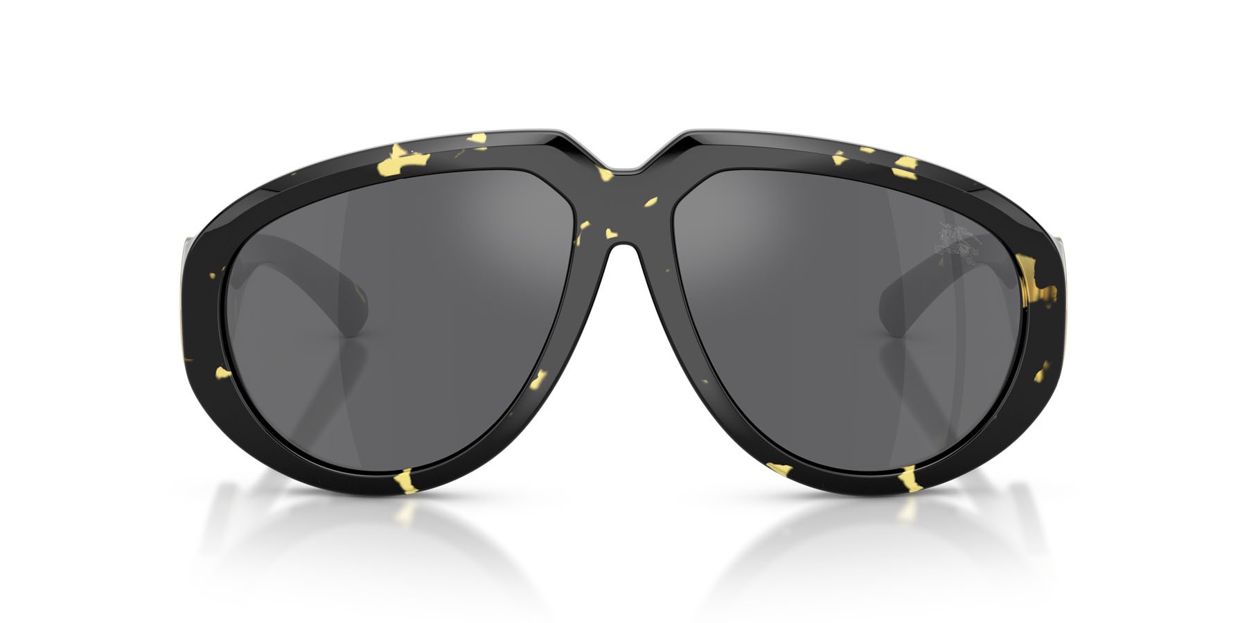 Sunglasses Burberry BE 4479U (41066G) color havana giallo shape aviator lenses grigio argento specchiato