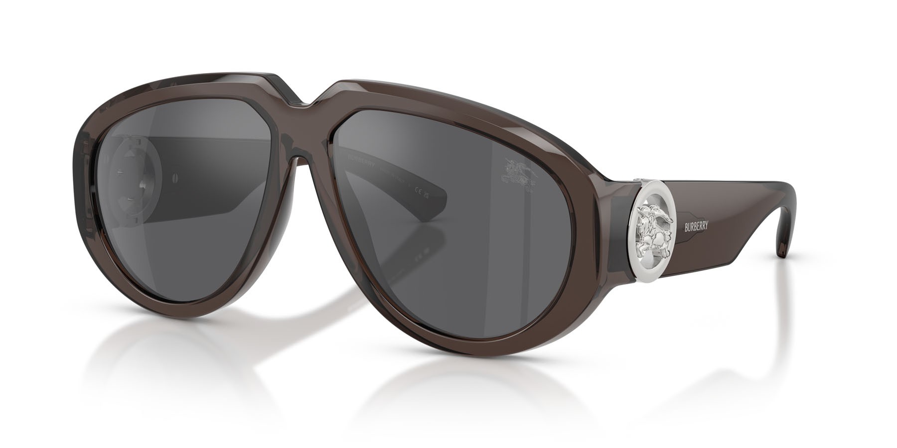 Sunglasses Burberry BE 4479U (41126G) color grigio shape aviator lenses grigio argento specchiato