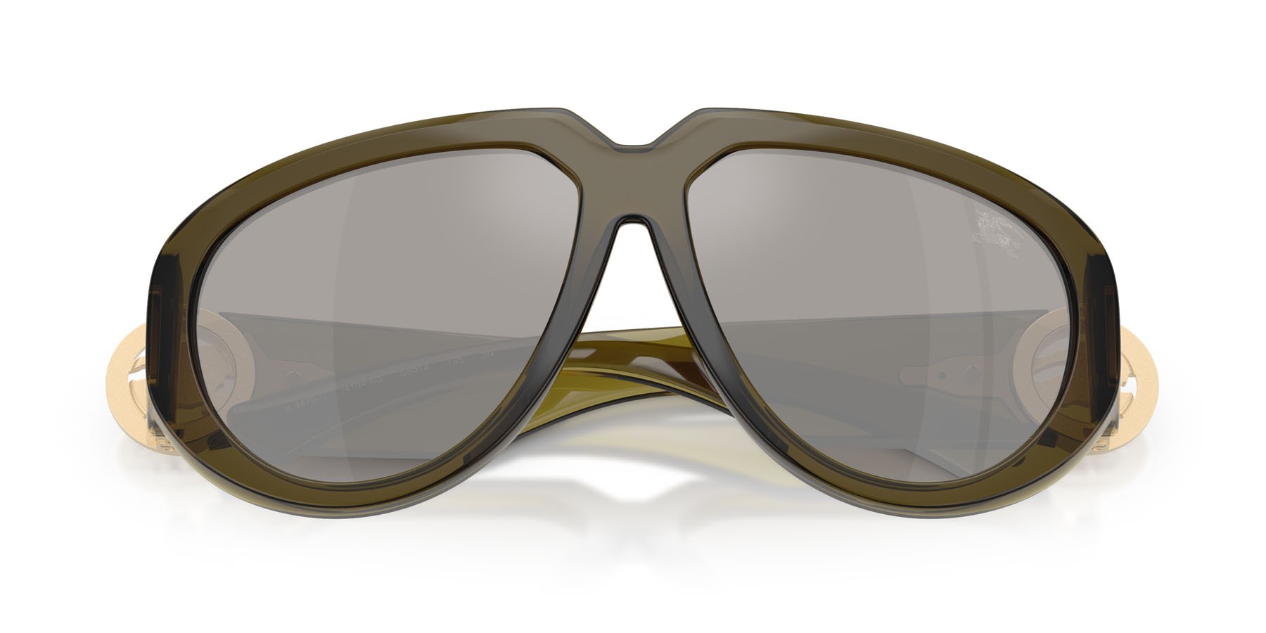 Sunglasses Burberry BE 4479U (41946G) color verde shape aviator lenses grigio chiaro specchiato argento