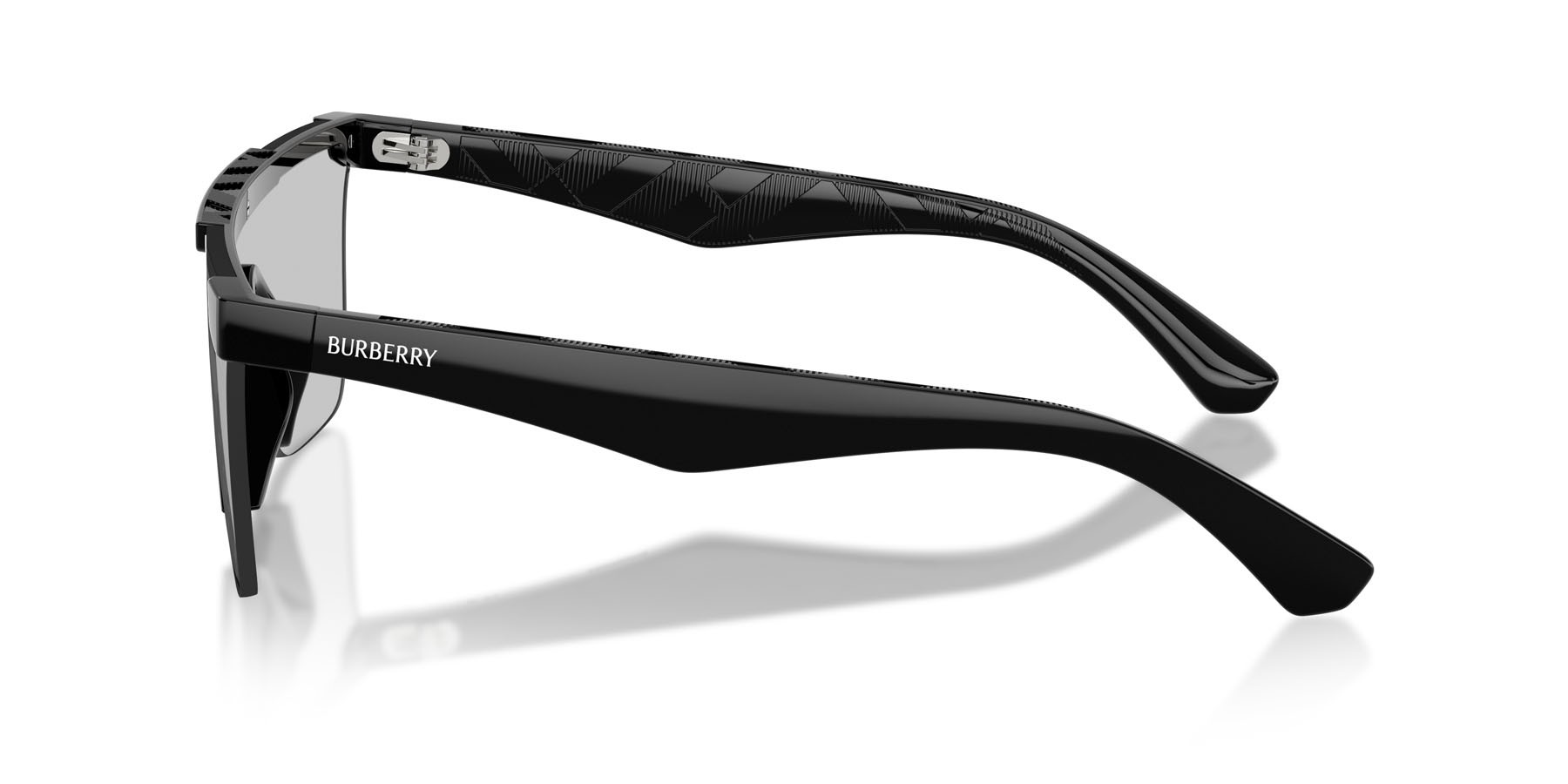 Sunglasses Burberry BE 4480D (300169) color nero shape rectangle lenses light grey tampo silver