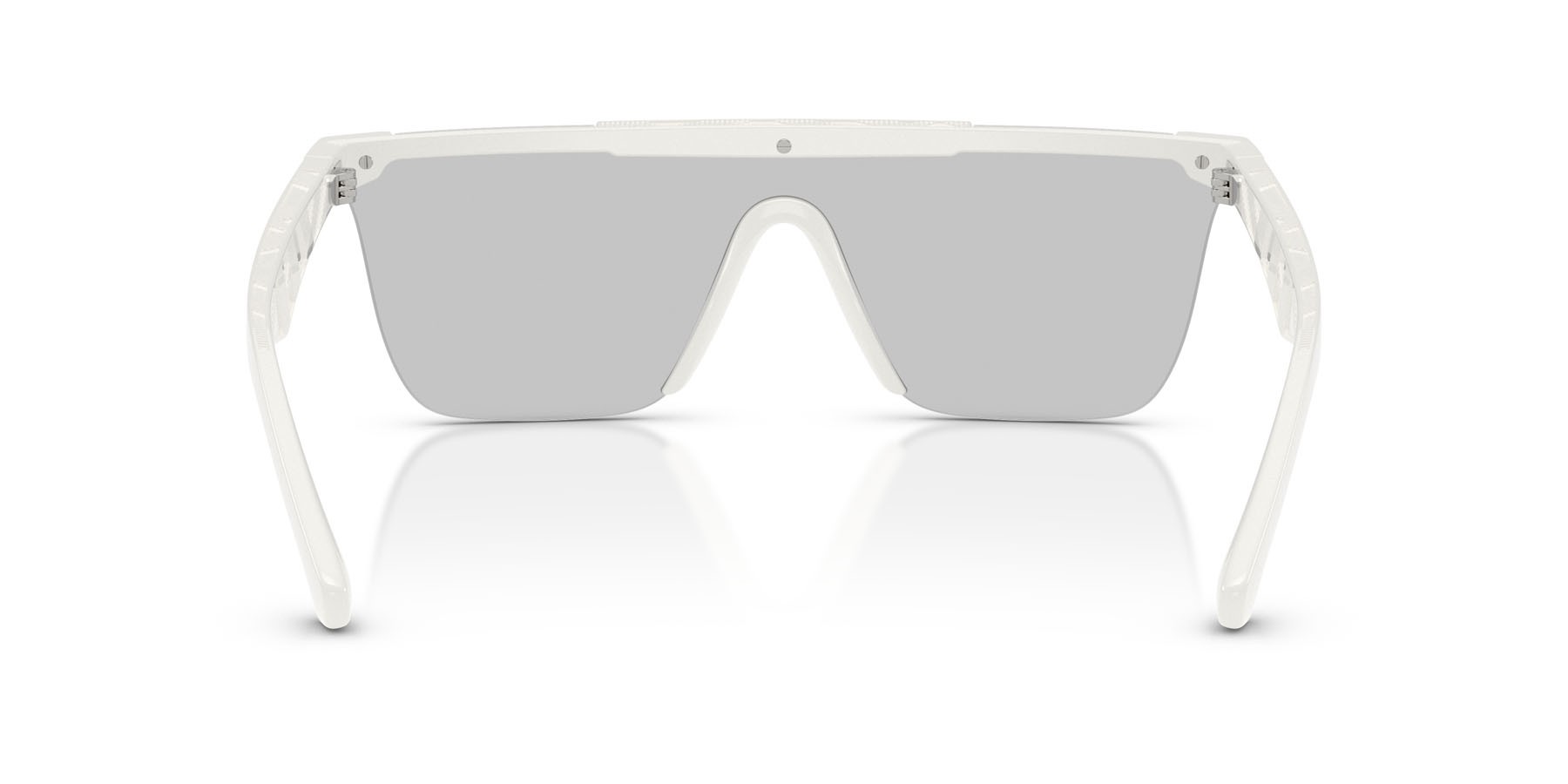 Sunglasses Burberry BE 4480D (417269) color bianco shape rectangle lenses light grey tampo silver