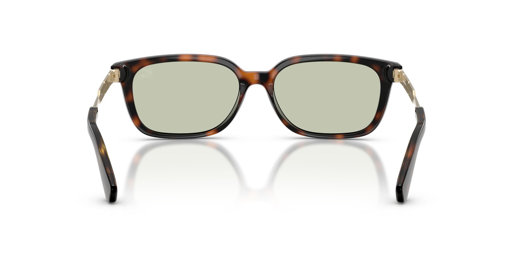Occhiali da sole Burberry BE 4481D (3002/2) colore havana scuro forma rettangolare lenti verde chiaro