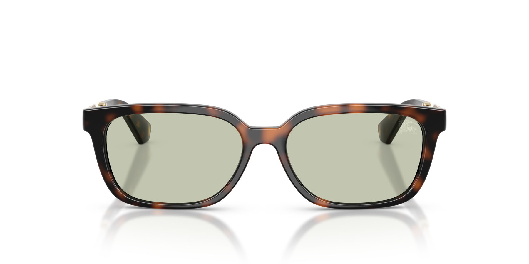 Occhiali da sole Burberry BE 4481D (3002/2) colore havana scuro forma rettangolare lenti verde chiaro