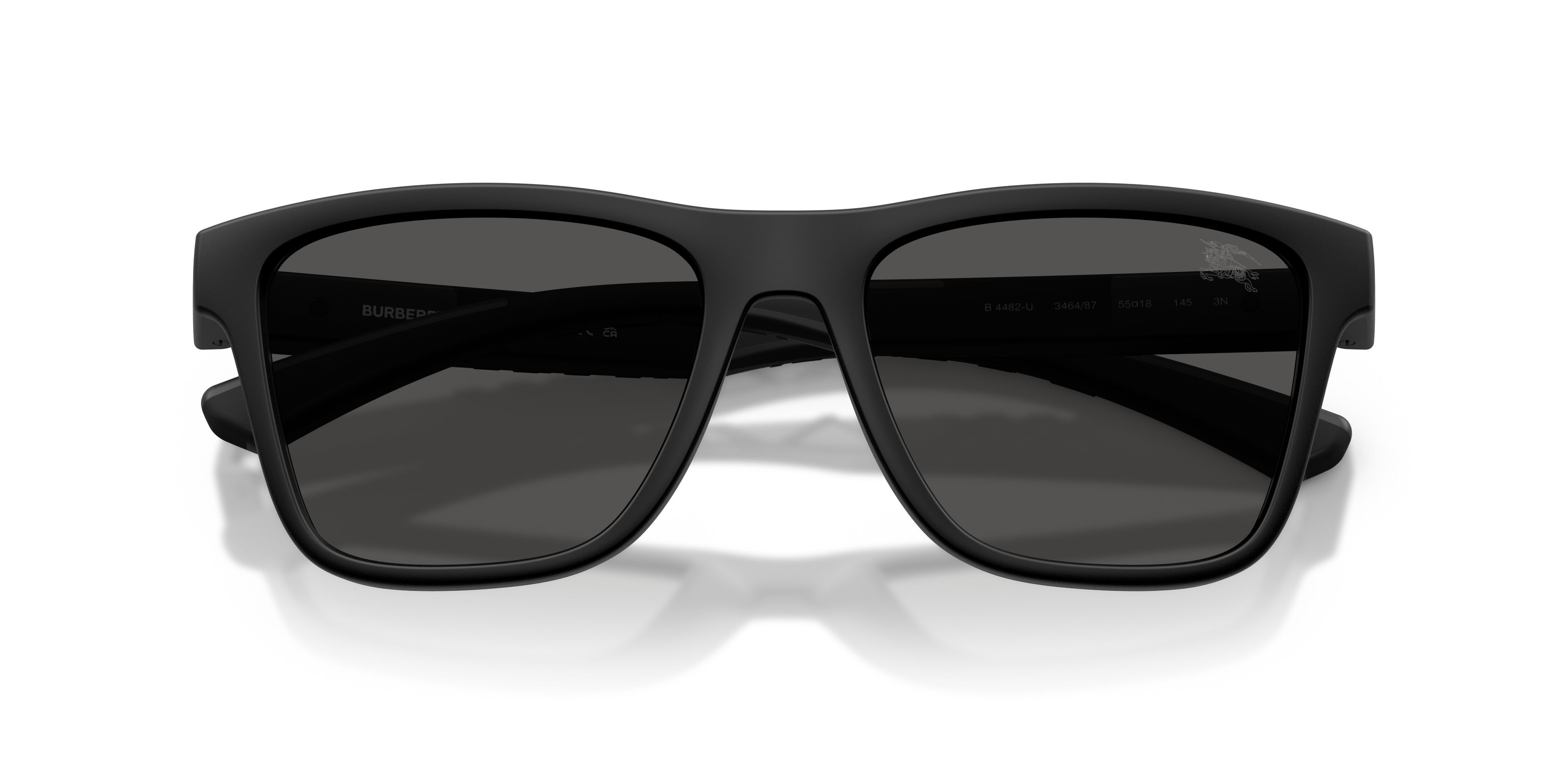 Occhiali da sole Burberry BE 4482U (346487) colore nero opaco forma quadrato lenti grigio scuro
