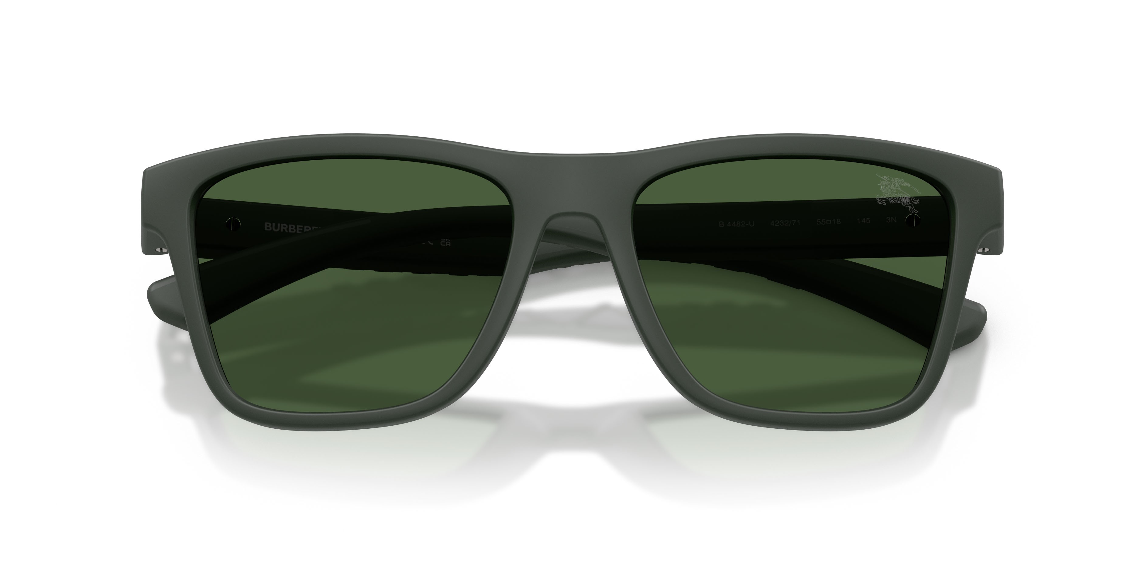 Occhiali da sole Burberry BE 4482U (423271) colore verde opaco forma quadrato lenti verde scuro