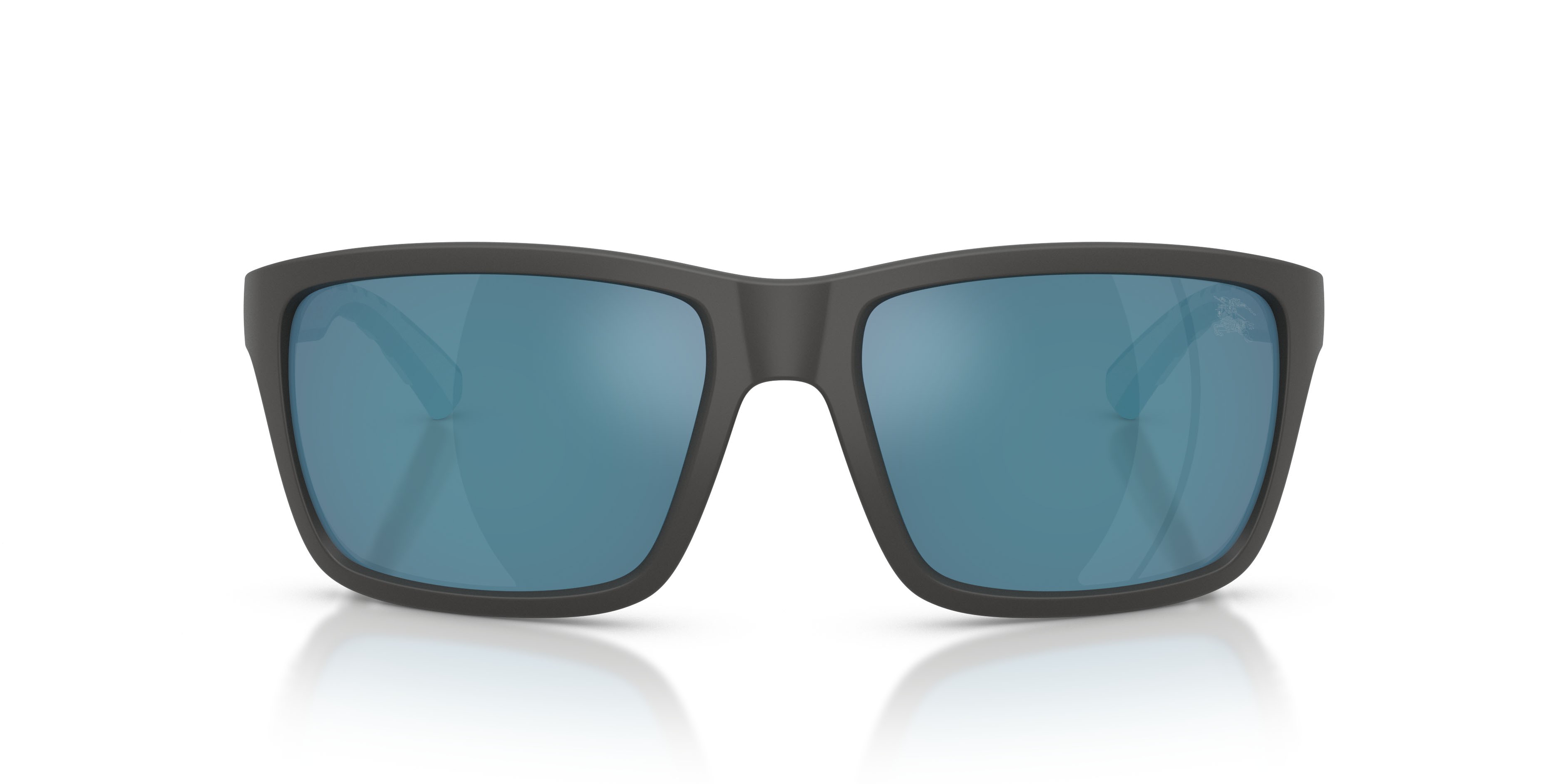 Occhiali da sole Burberry BE 4483 (423355) colore grigio opaco forma rettangolare lenti blu specchio