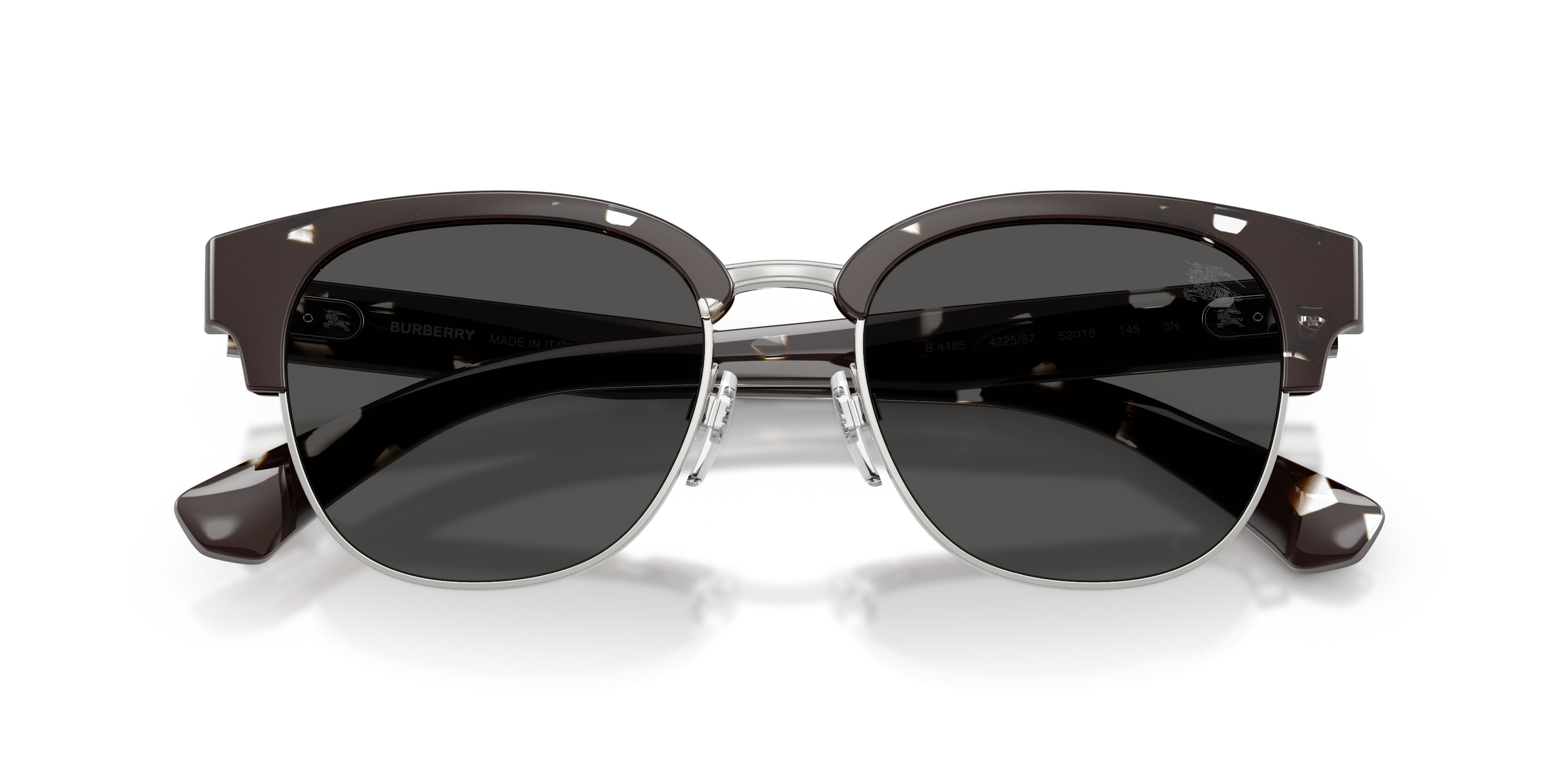 Occhiali da sole Burberry BE 4485 (422587) colore havana nero forma rotondo lenti grigio scuro