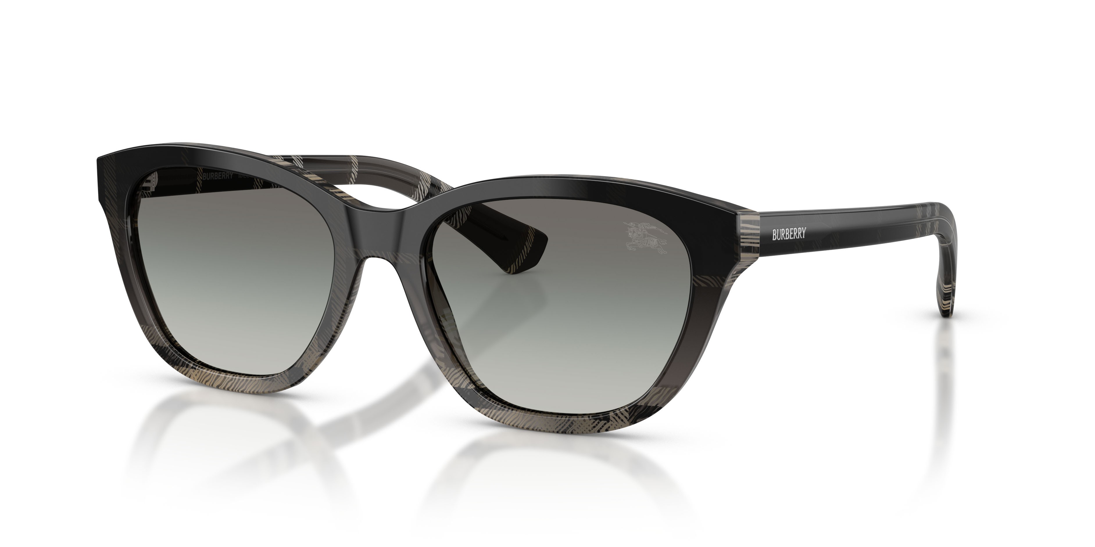 Sunglasses Burberry BE 4486 (42008G) color check gradient grey shape rectangle lenses sfumato grigio