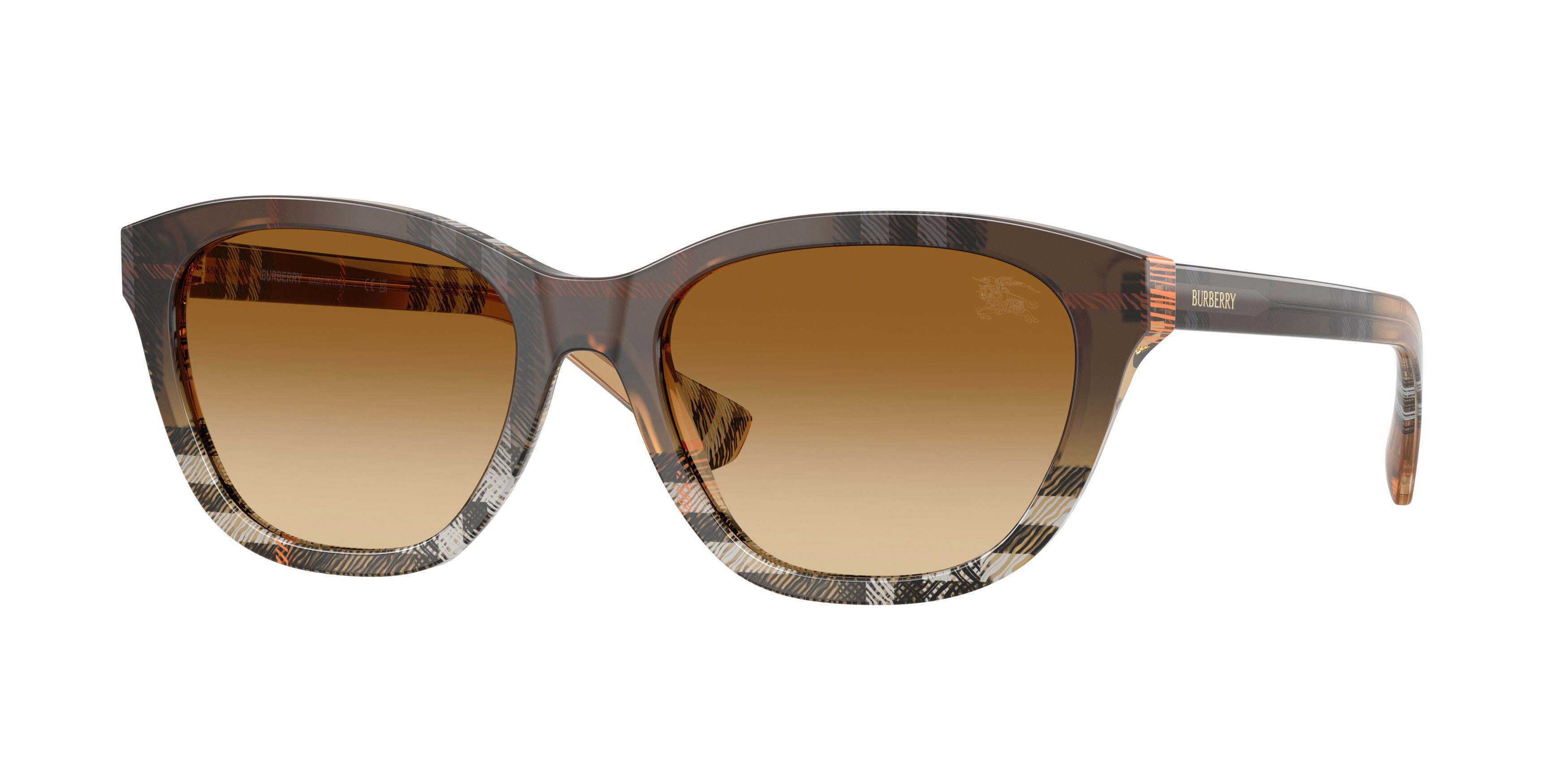 Sunglasses Burberry BE 4486 (420213) color check gradient sand shape rectangle lenses marrone sfumato