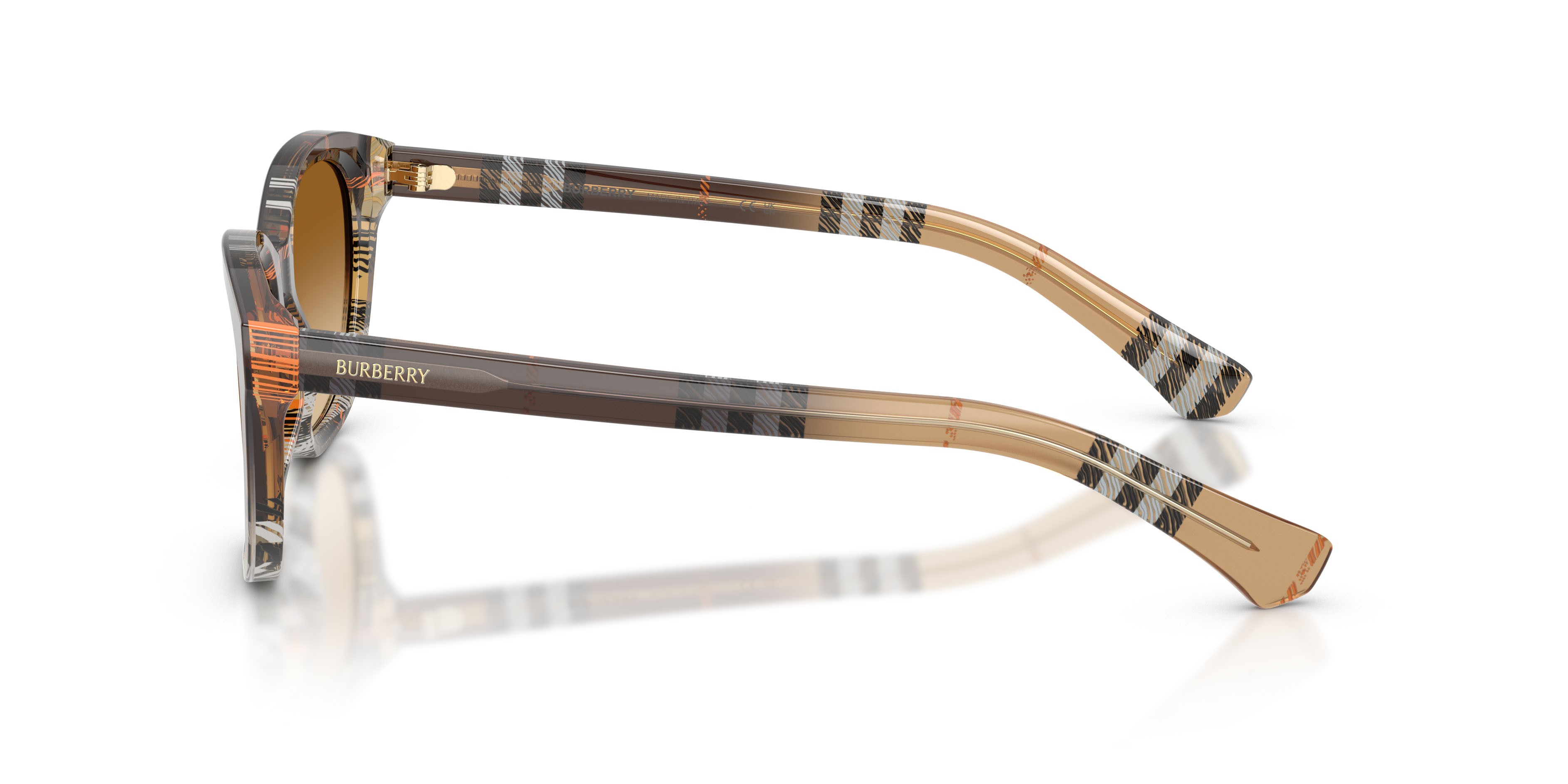 Sunglasses Burberry BE 4486 (420213) color check gradient sand shape rectangle lenses marrone sfumato