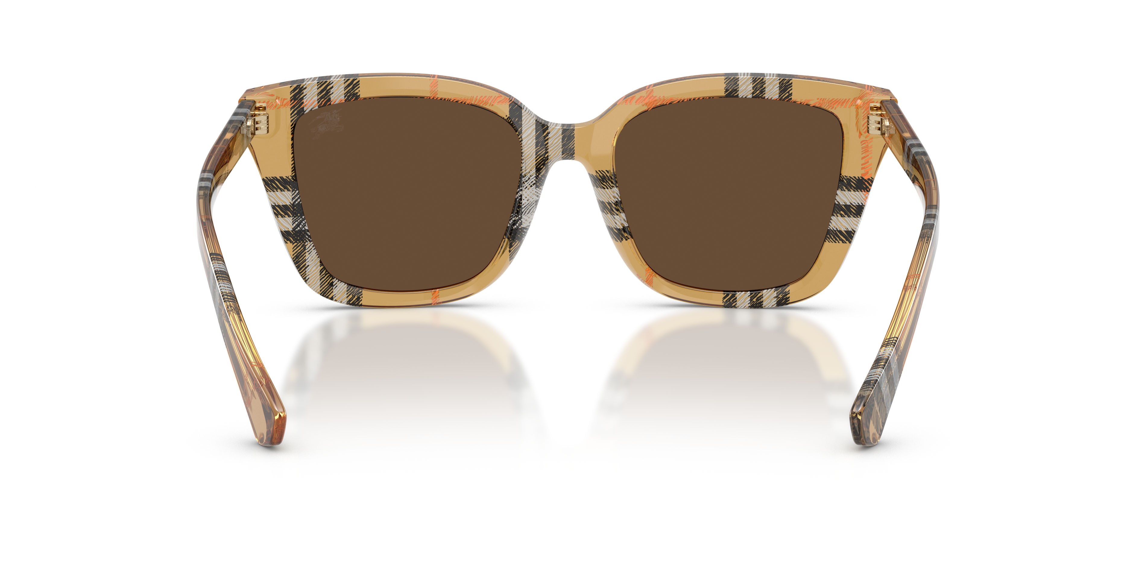 Sunglasses Burberry BE 4487 (416373) color sabbia a scacchi shape square lenses marrone scuro