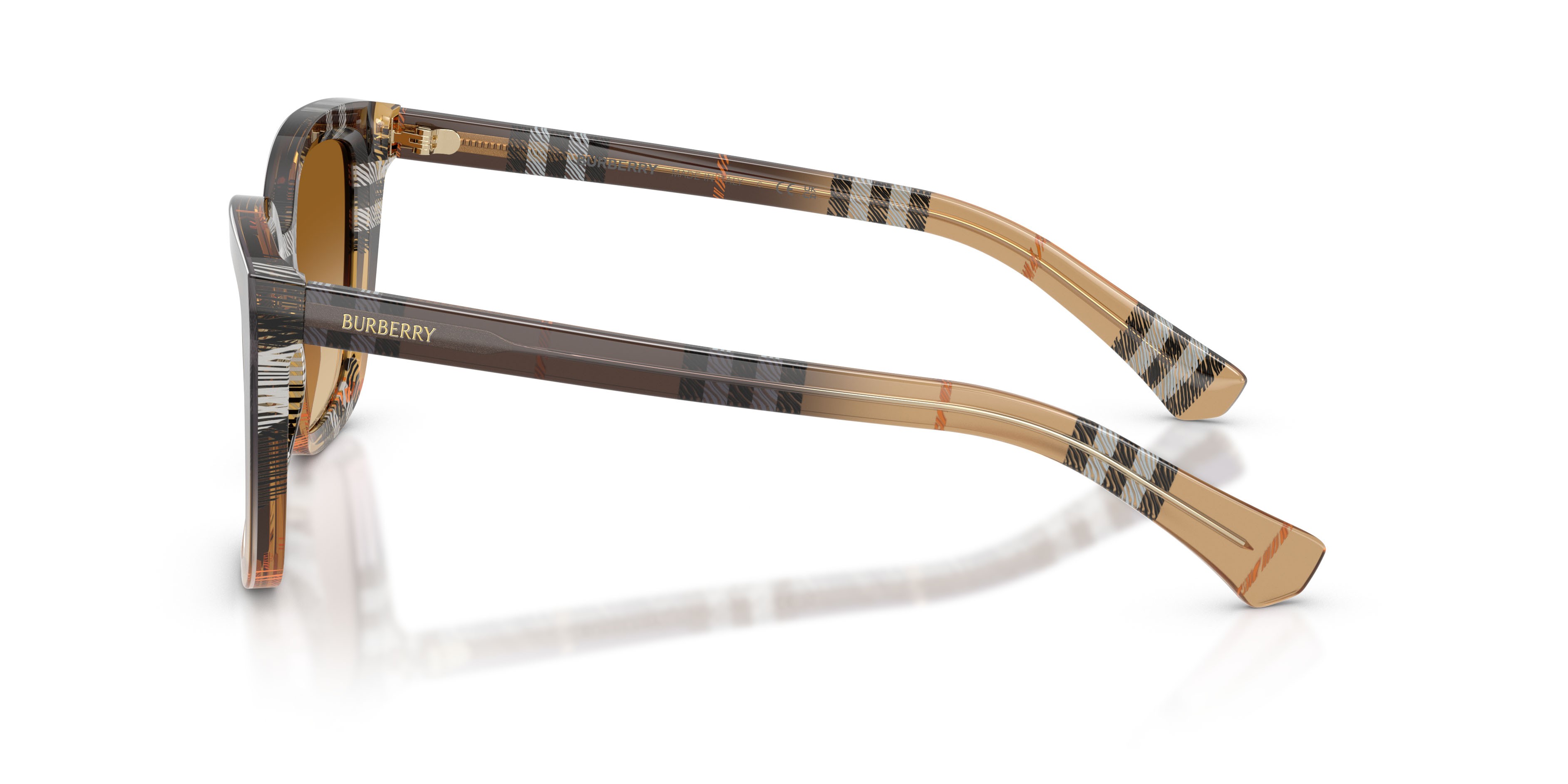 Sunglasses Burberry BE 4487 (420213) color check gradient sand shape square lenses marrone sfumato