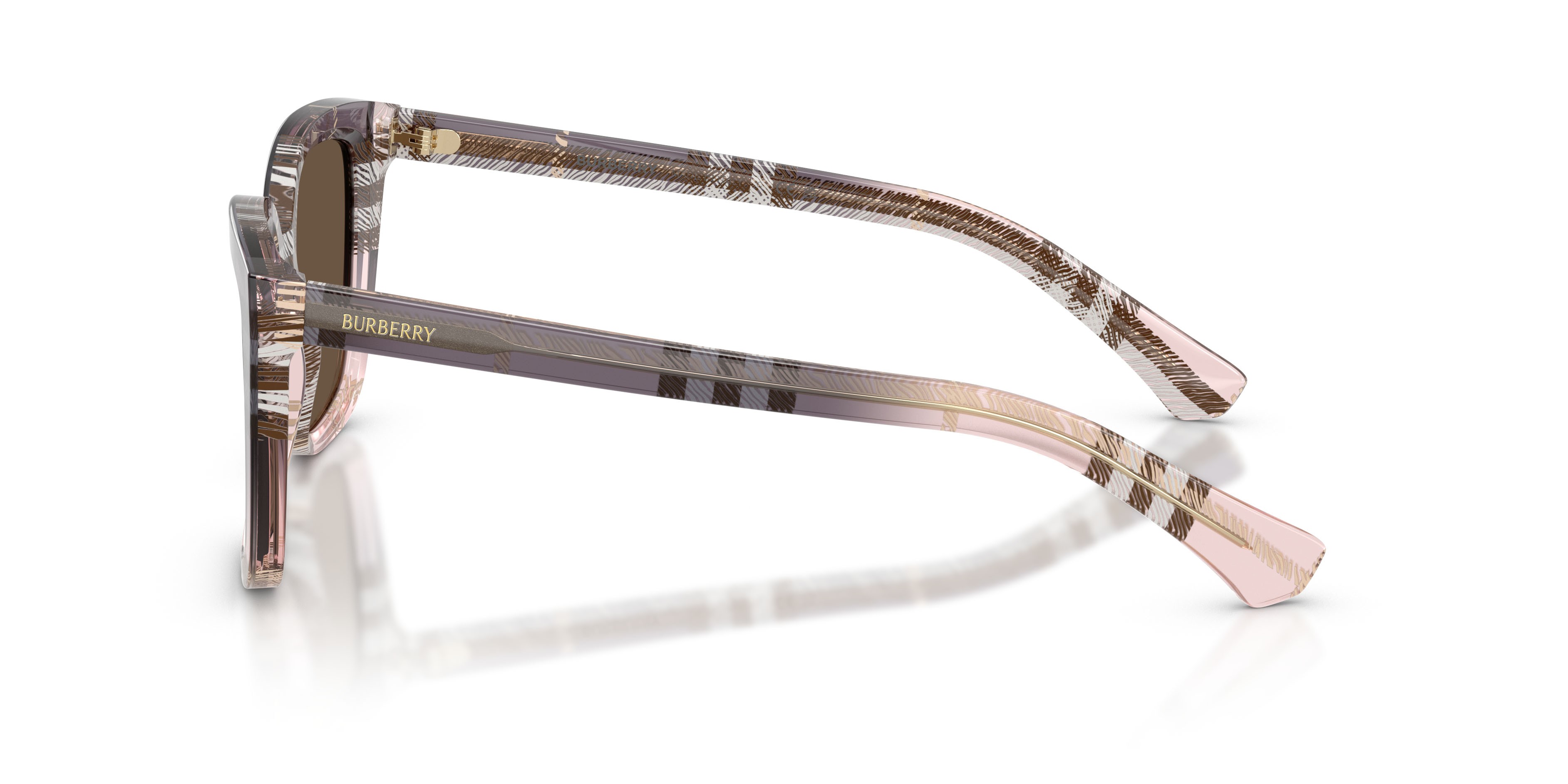 Occhiali da sole Burberry BE 4487 (422073) colore check gradient rose forma quadrato lenti marrone tinta unita