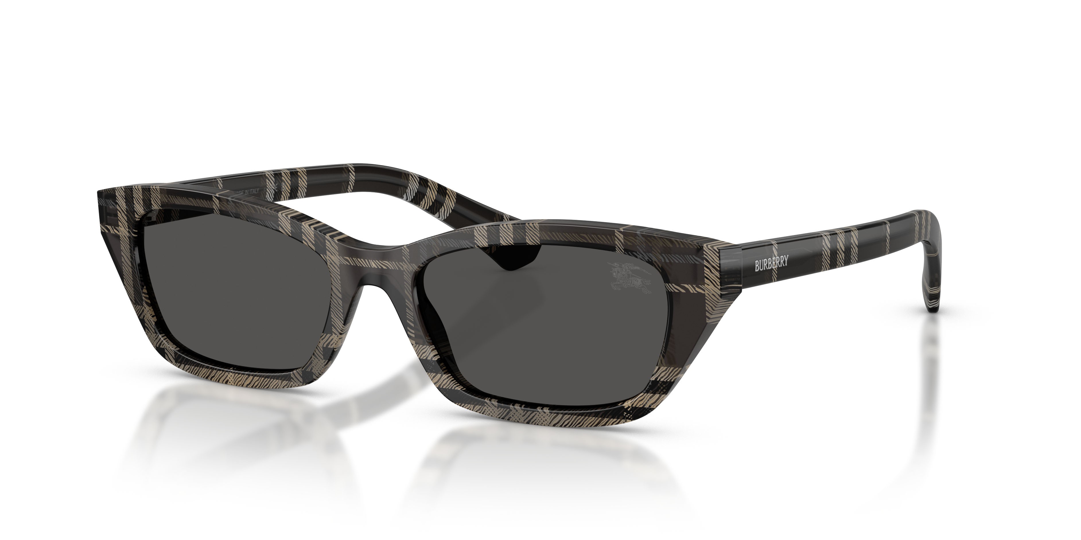 Sunglasses Burberry BE 4488 (419987) color check grey shape rectangle lenses grigio scuro