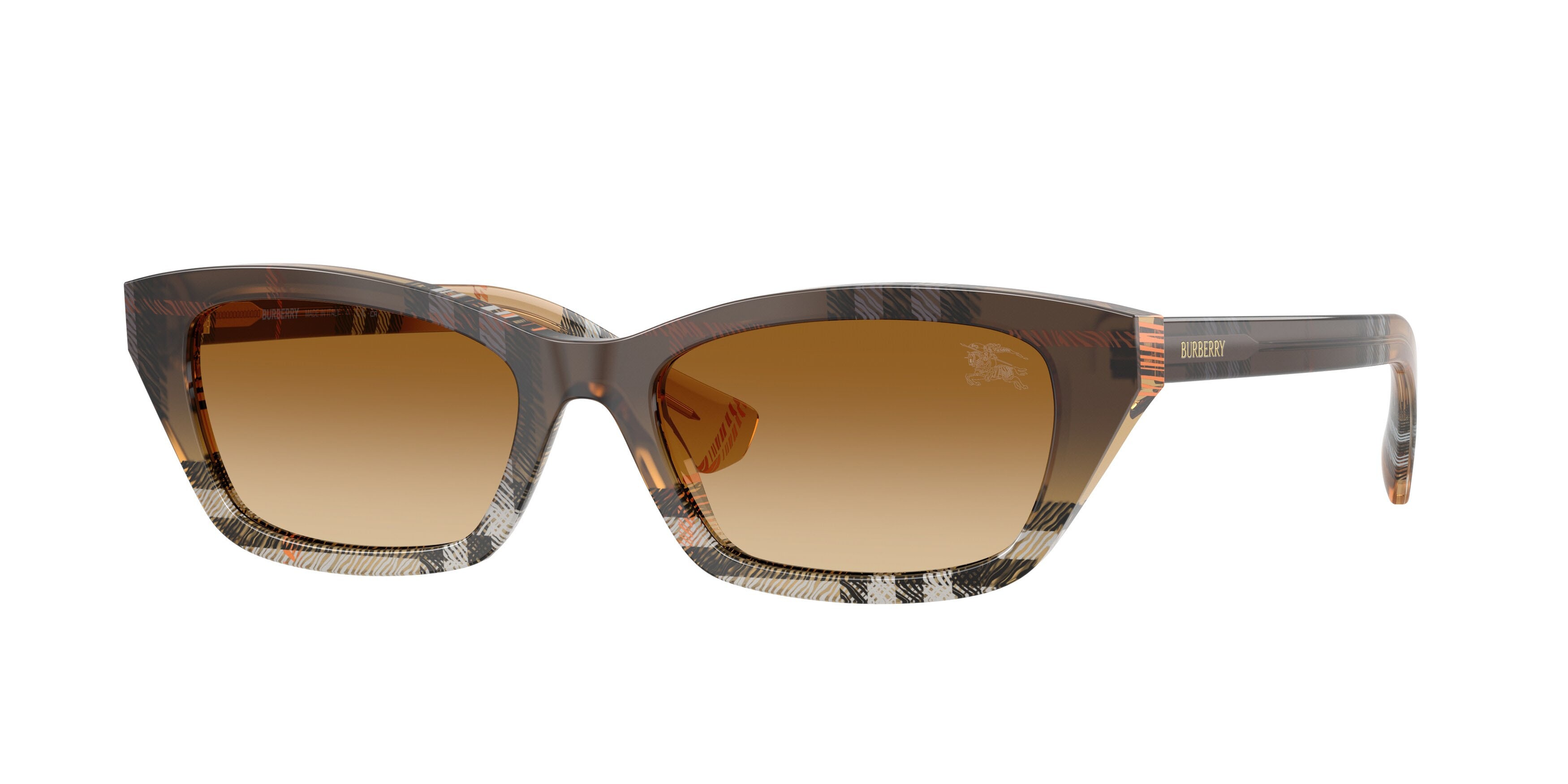 Sunglasses Burberry BE 4488 (420213) color check gradient sand shape rectangle lenses marrone sfumato