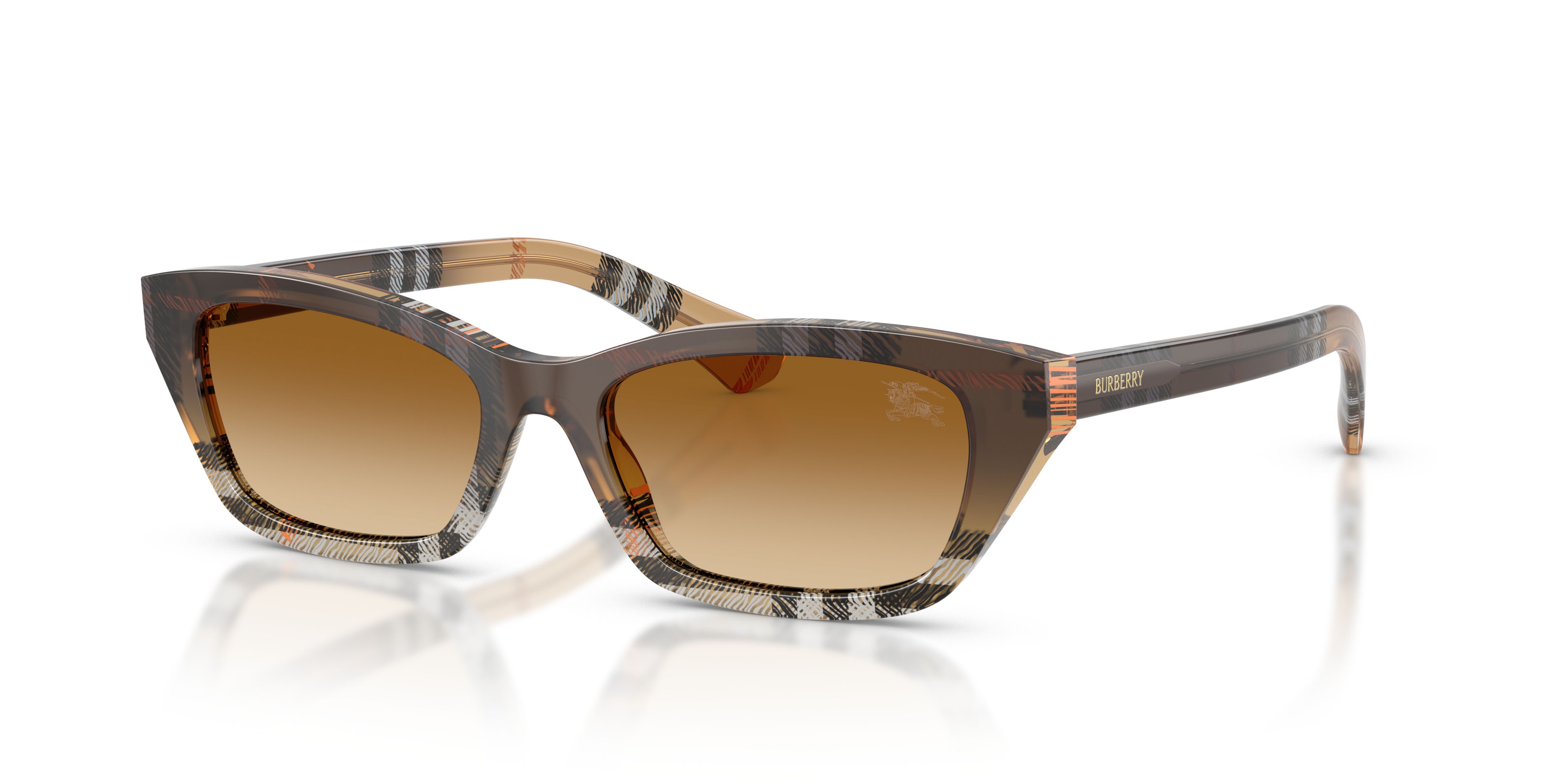 Sunglasses Burberry BE 4488 (420213) color check gradient sand shape rectangle lenses marrone sfumato