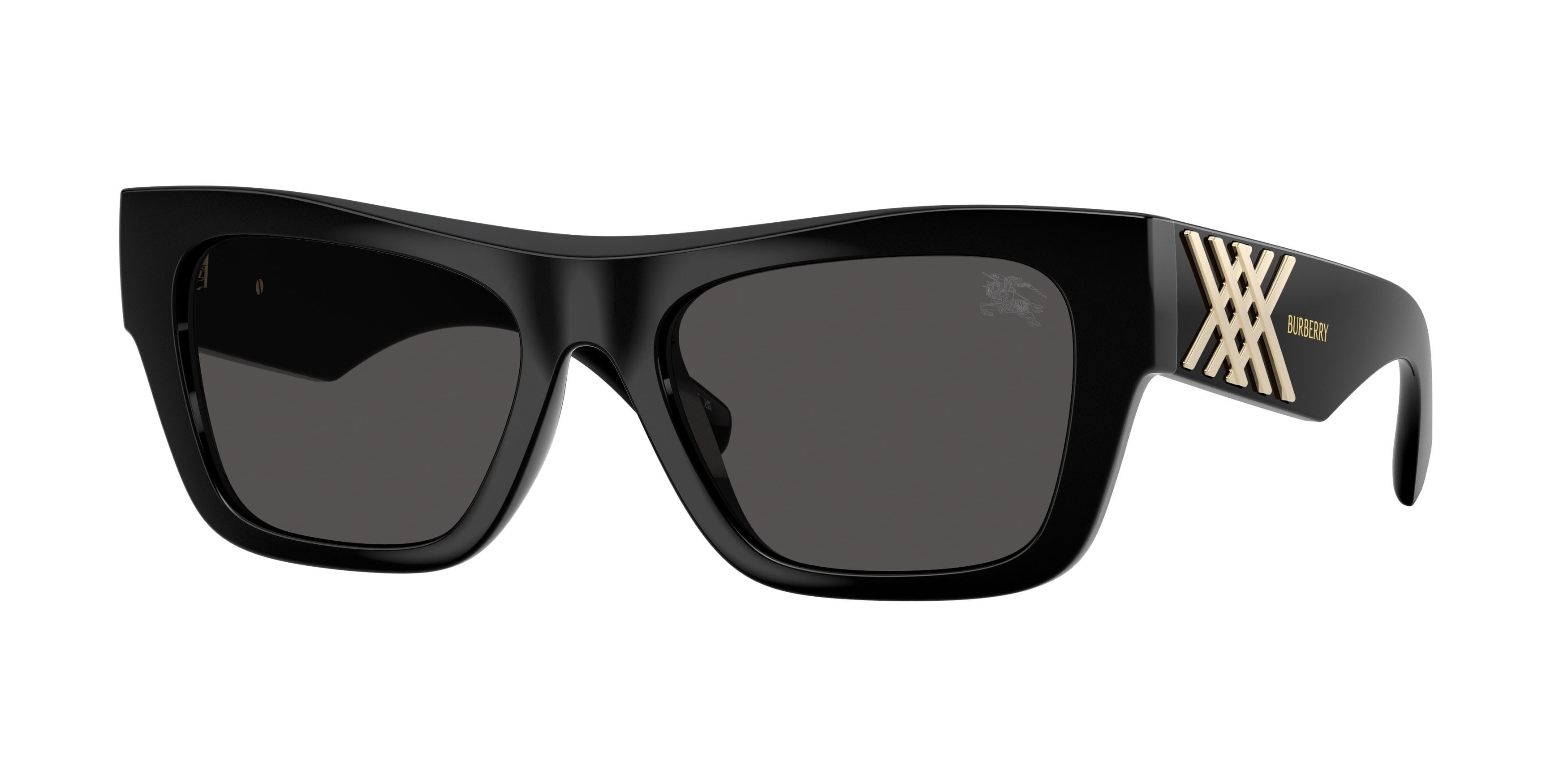 Occhiali da sole Burberry BE 4490U (300187) colore nero forma rettangolare lenti grigio scuro