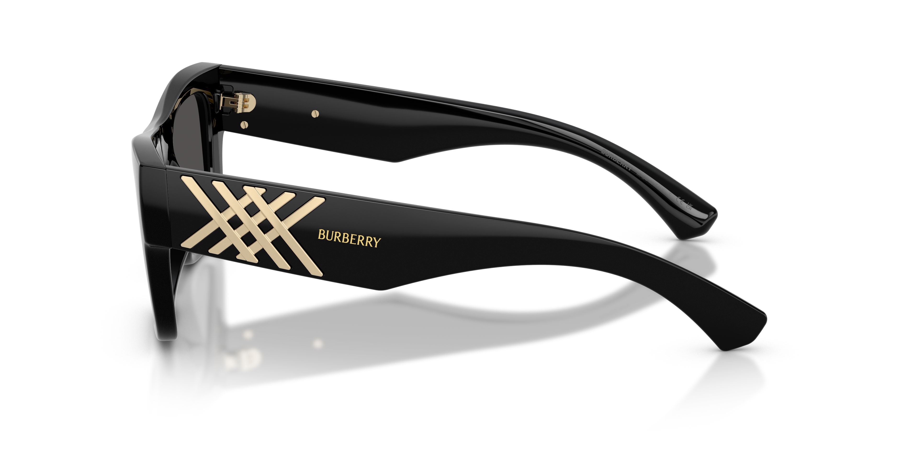 Occhiali da sole Burberry BE 4490U (300187) colore nero forma rettangolare lenti grigio scuro