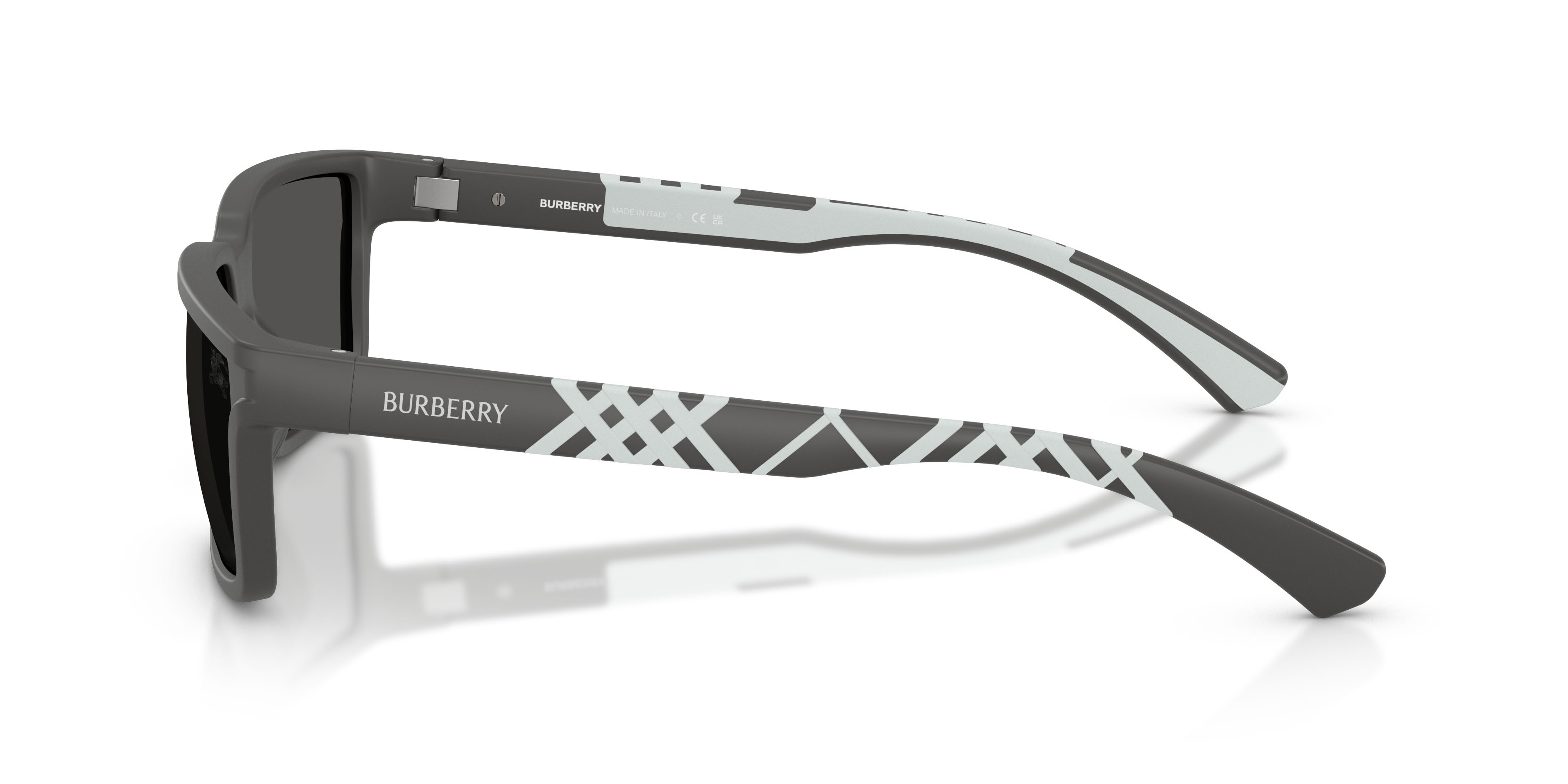 Sunglasses Burberry BE 4495D (423387) color grigio opaco shape rectangle lenses grigio scuro