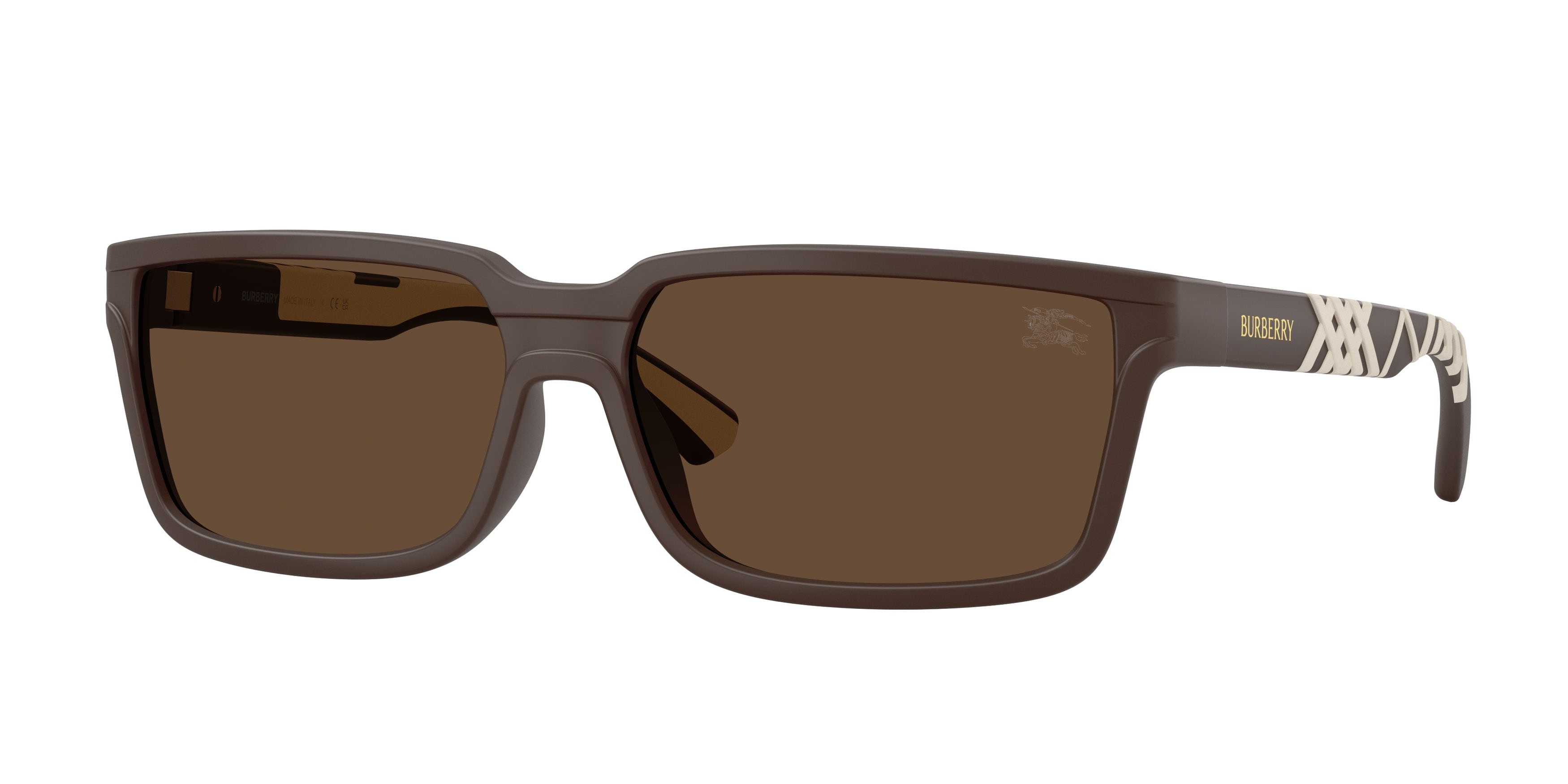Occhiali da sole Burberry BE 4495D (423473) colore marrone opaco forma rettangolare lenti marrone scuro