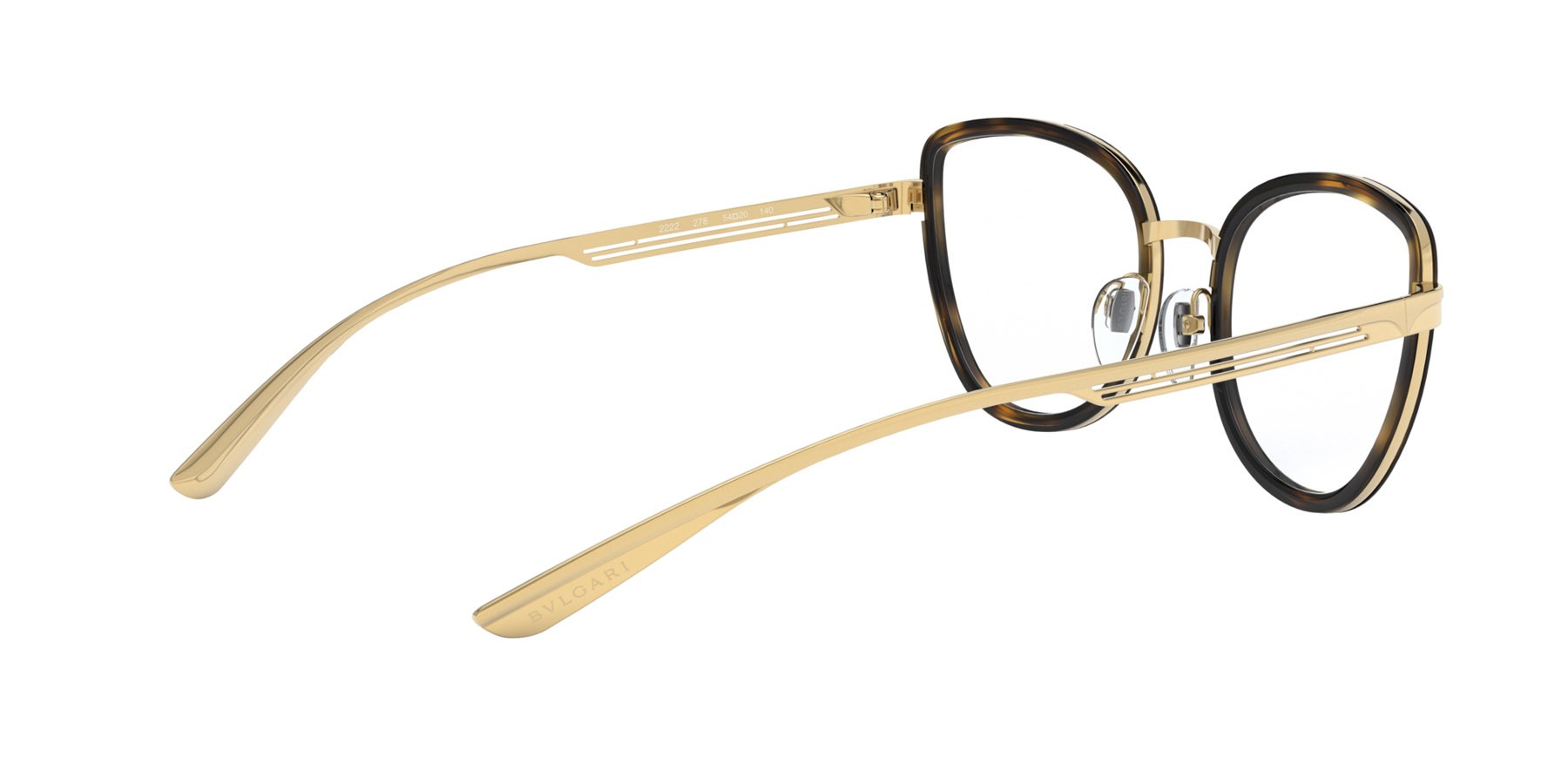 Brillen Bulgari BV 2222 (278) farbe oro pallido/havana scuro form cat-eye gläser lente demo