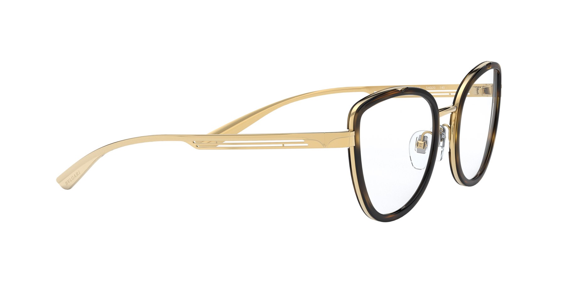 Brillen Bulgari BV 2222 (278) farbe oro pallido/havana scuro form cat-eye gläser lente demo