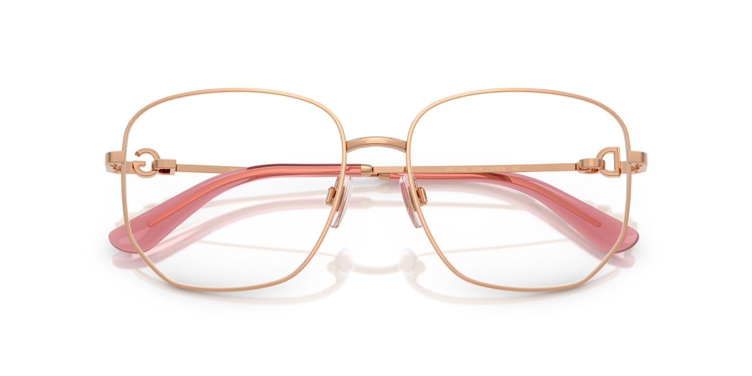 Occhiali da vista Dolce & Gabbana DG 1356 (1298) colore oro rose forma pantos lenti lente demo