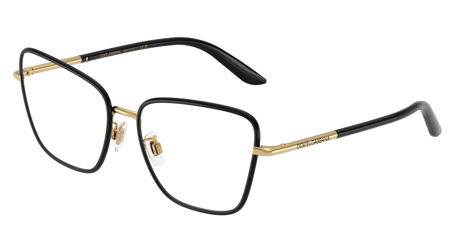 Eyeglasses Dolce & Gabbana DG 1359 (1334) color oro/nero shape cat eye lenses lente demo