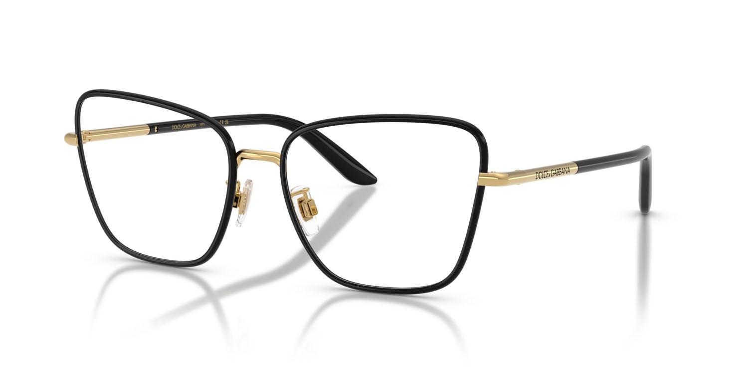 Eyeglasses Dolce & Gabbana DG 1359 (1334) color oro/nero shape cat eye lenses lente demo